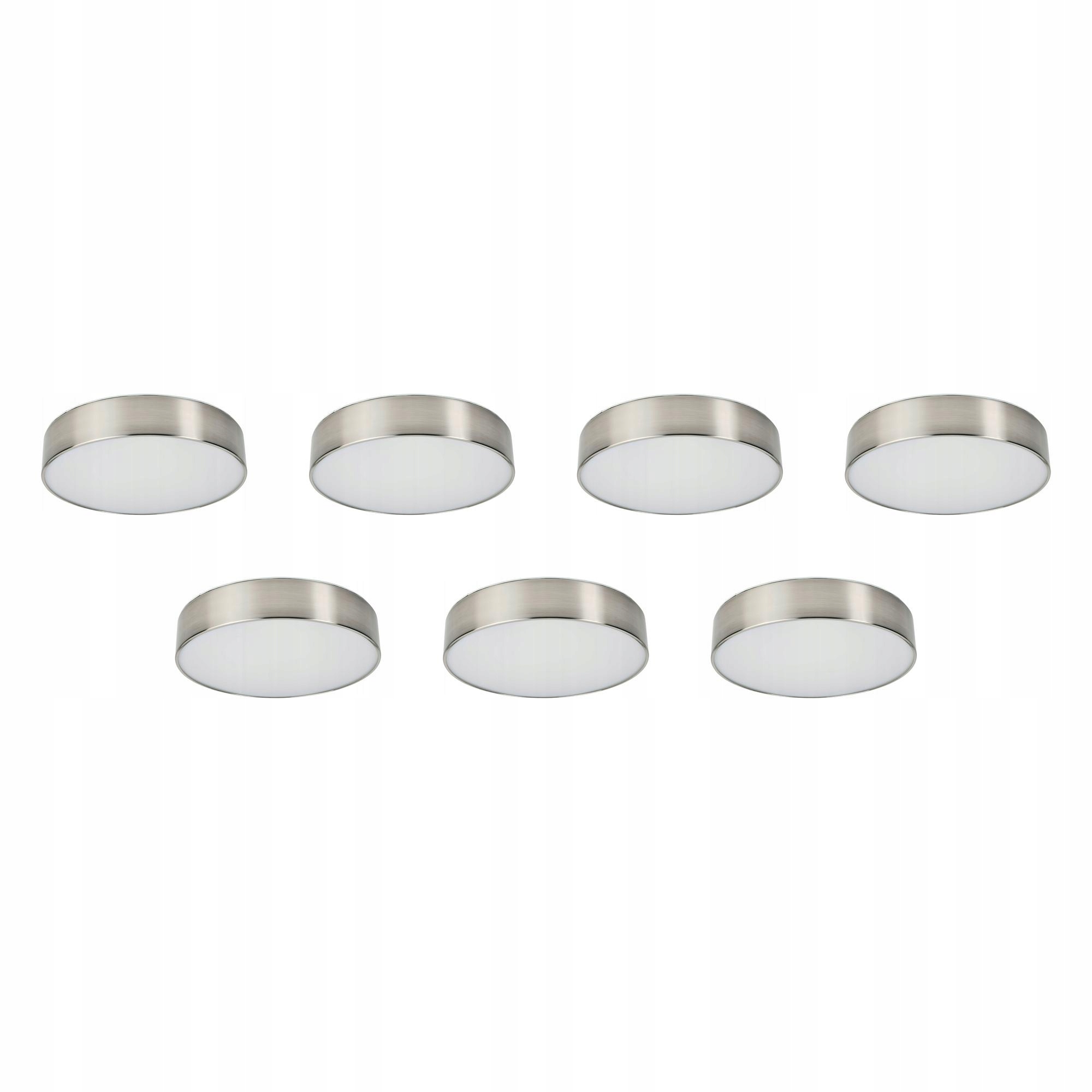 7 szt. Lampa sufitowa Led 36 cm 800 lm niklowana Virrmo
