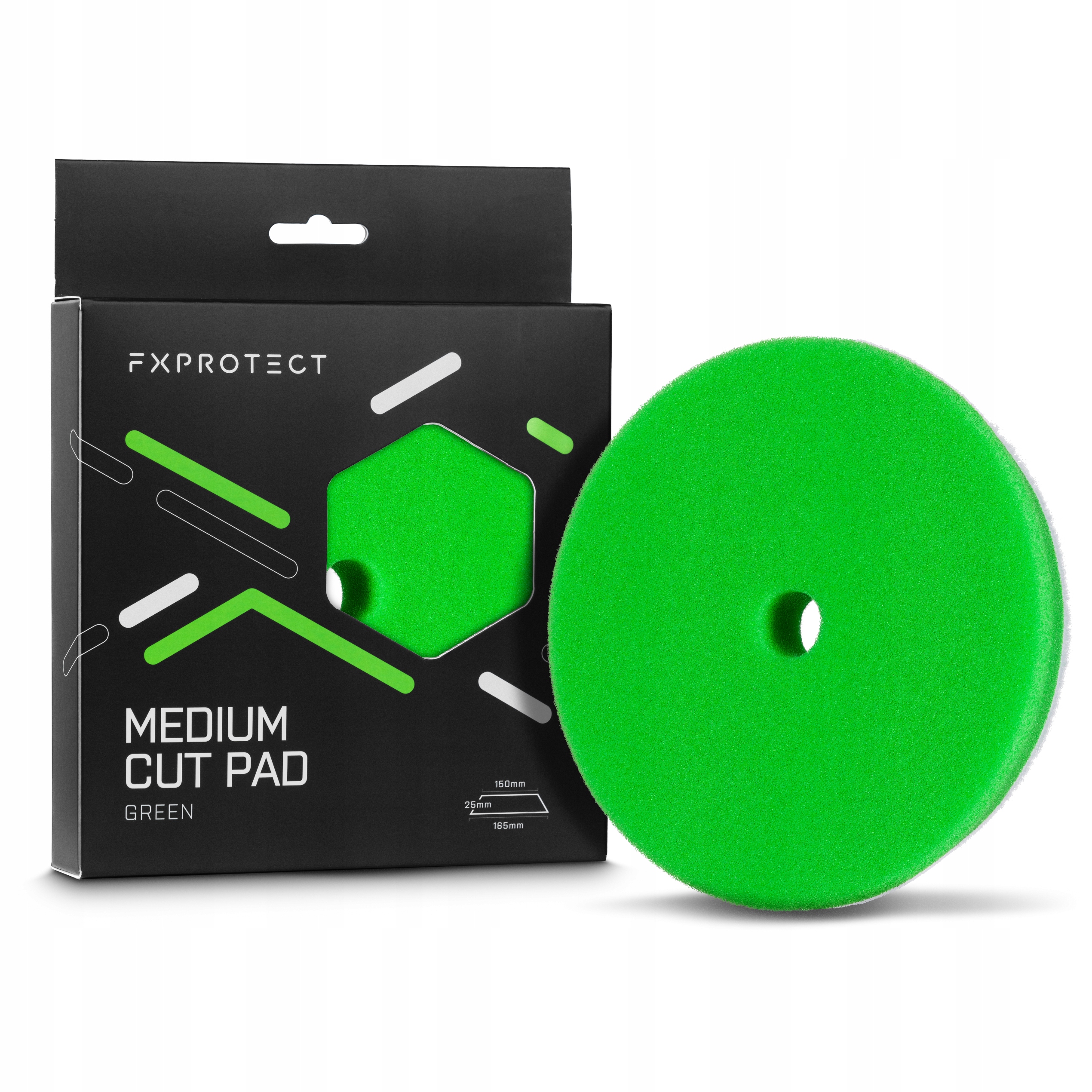Fx Protect 150mm 165mm Medium Cut Green Pad Polerski Średnio Tnący Gąbka