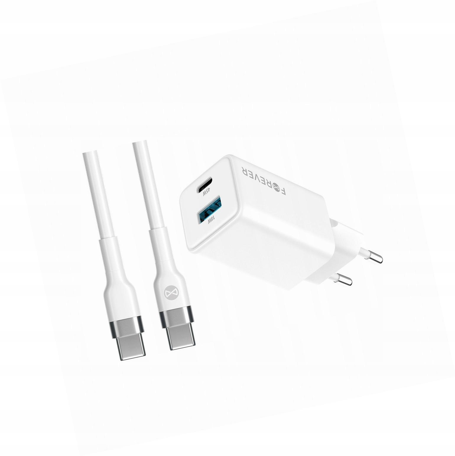 Szybka ładowarka GaN 45W 2 wejścia Usb i Usb-c z kablem do OnePlus Nord