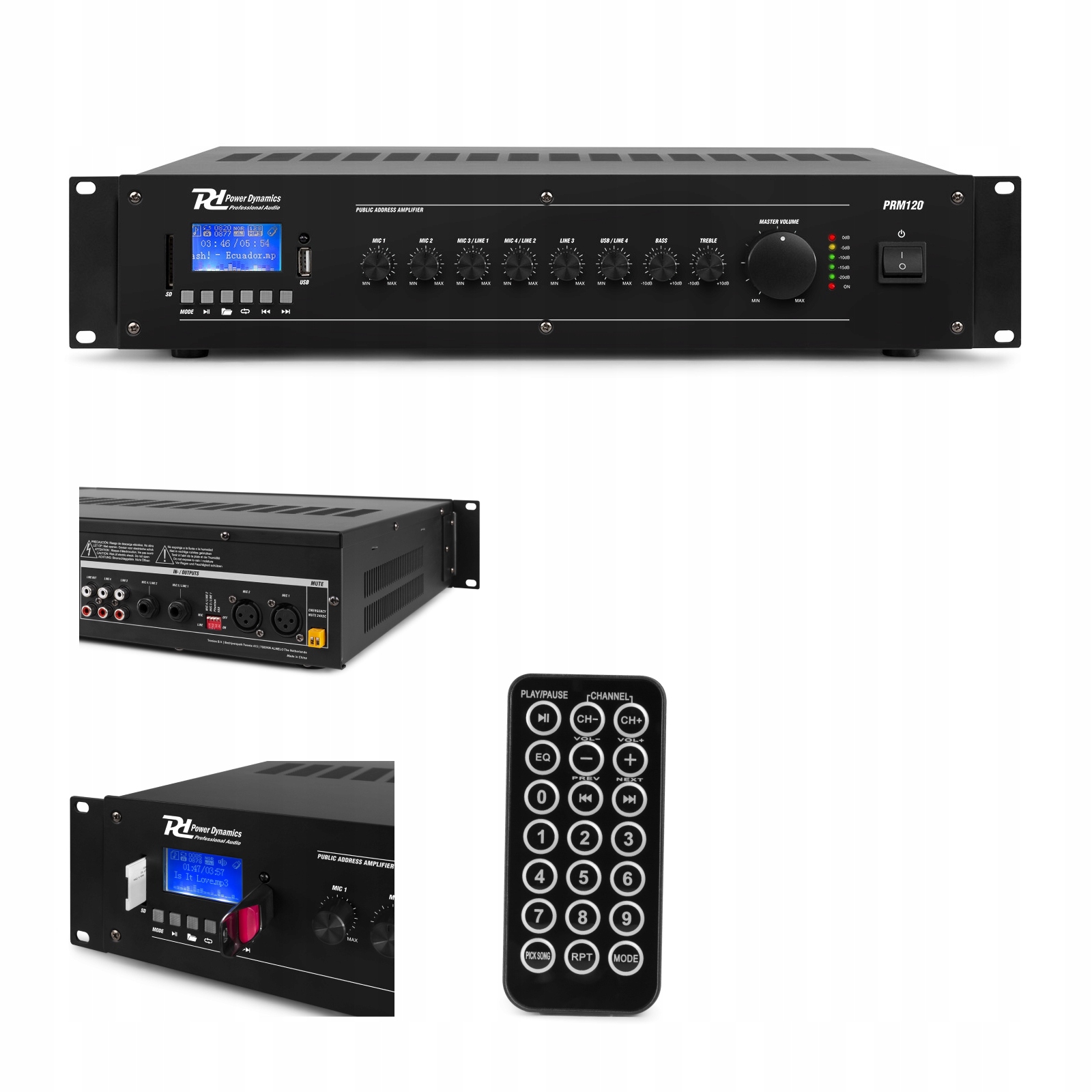

Wzmacniacz instalacyjny z mikserem 100V 120W Bt Pd