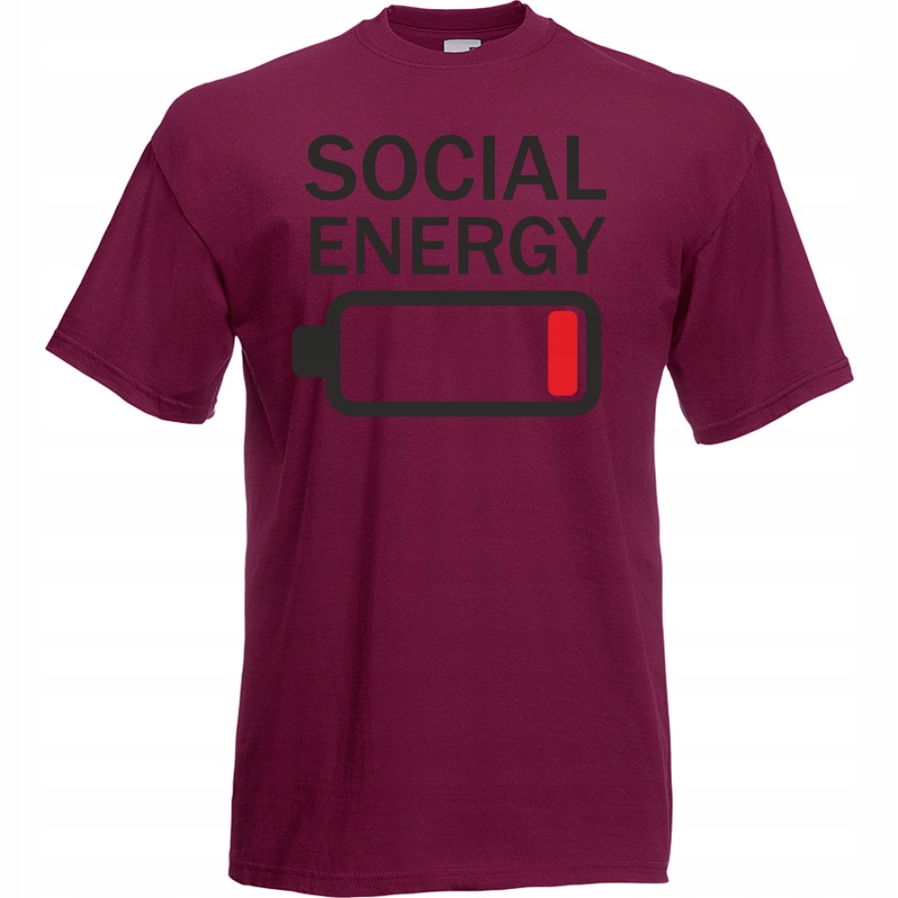 

Koszulka zabawna social energy XXL burgund