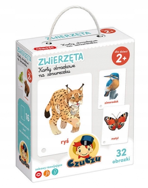 

Karty obrazkowe na sznureczku. Zwierzęta