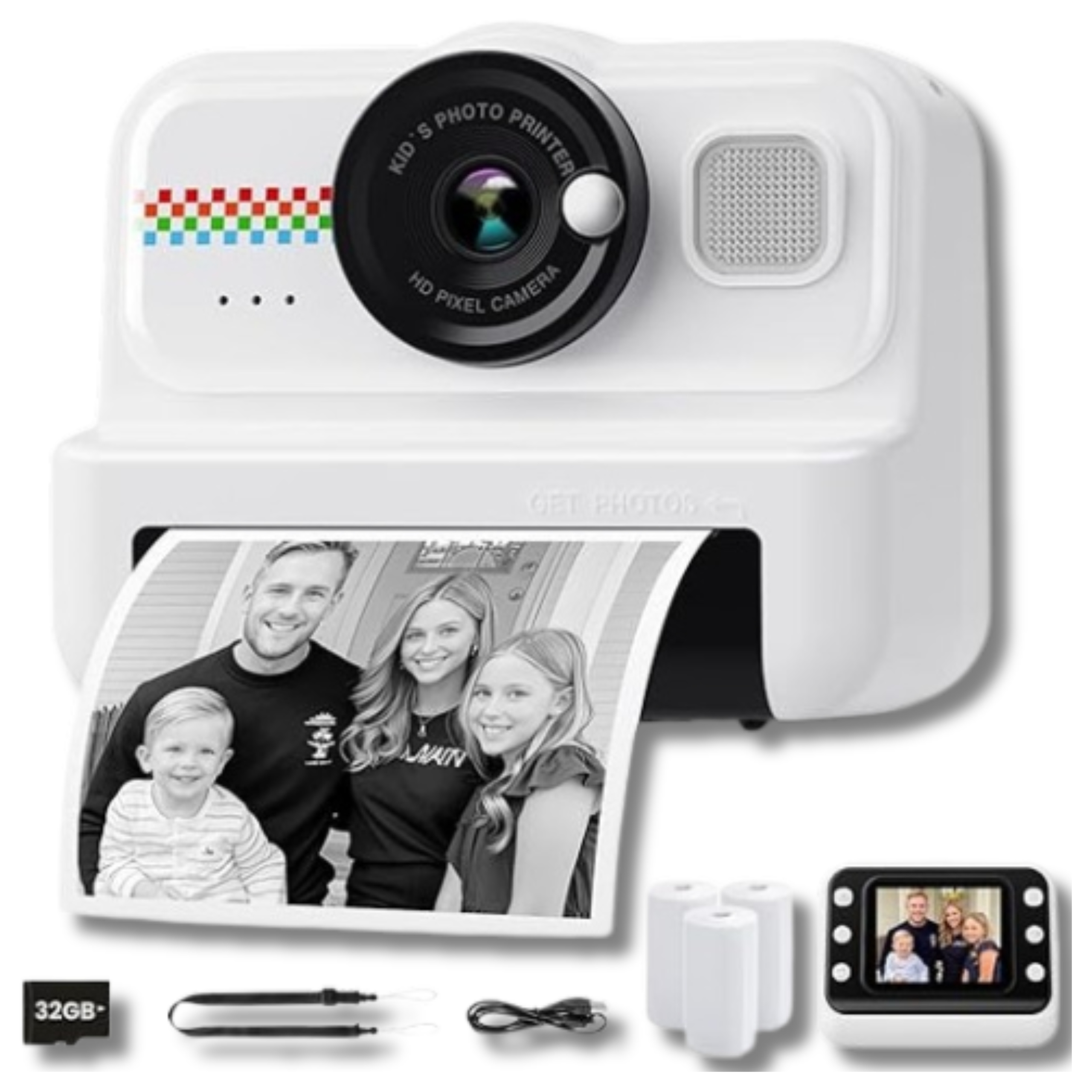 Instantní fotoaparát pro termální tisk pro děti Ala Instaks 32 Gb karta