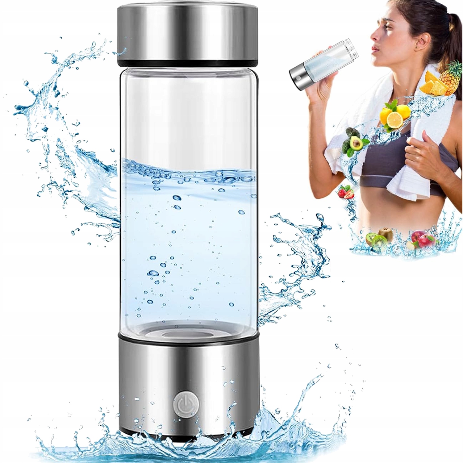 Butelka Na Wodę Wodorową, Generator Wodoru 420 ML, Przenośny Jonizator Wody