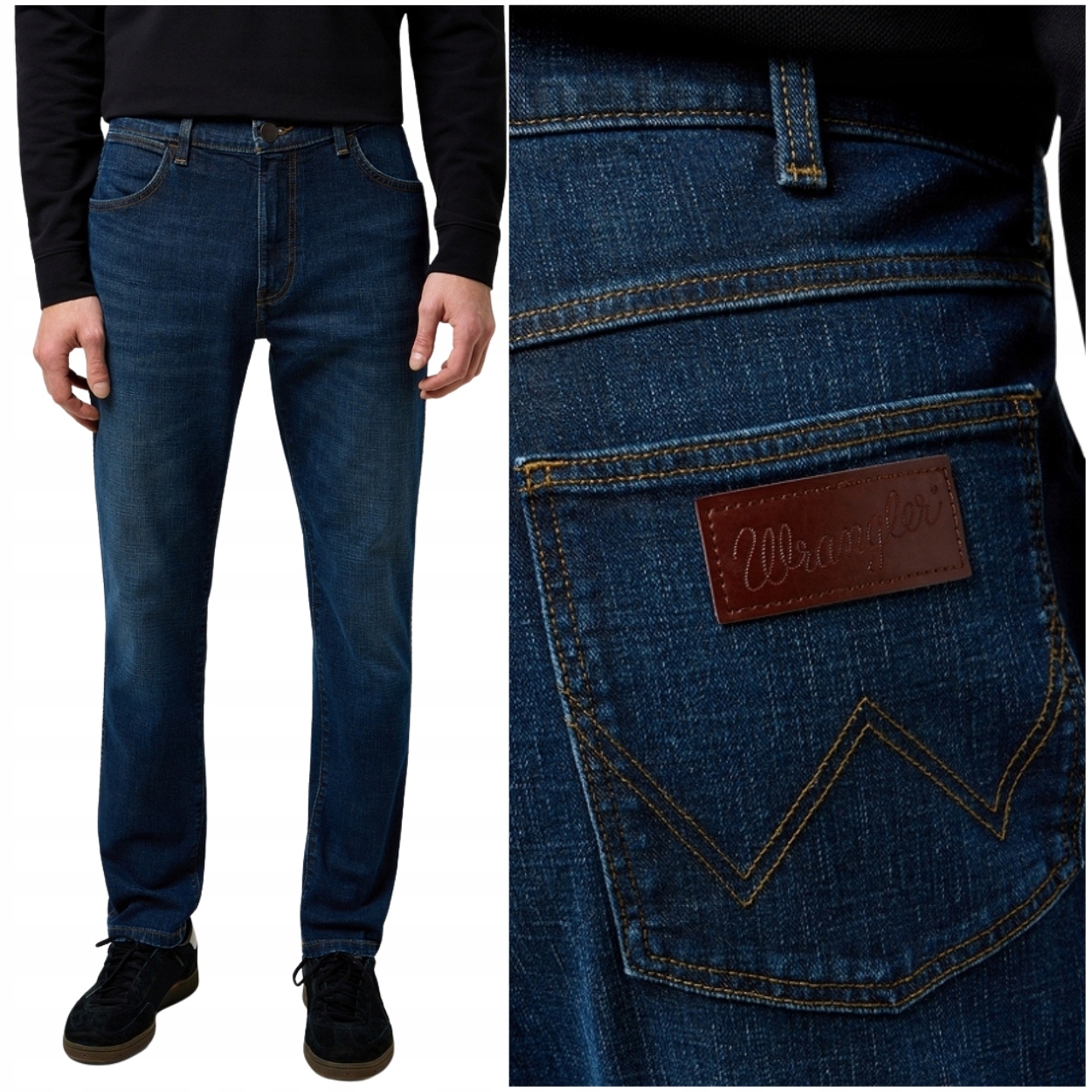 Wrangler Larston slim Obsidian přiléhavé zúžené džínové kalhoty W30 L30