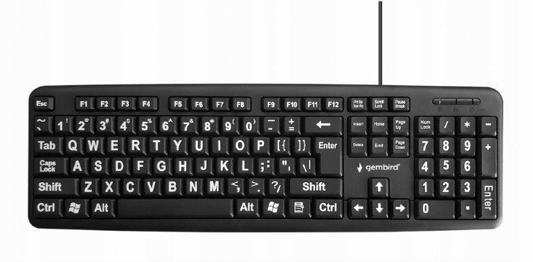 Gembird Klawiatura standardowa Usb dla seniora