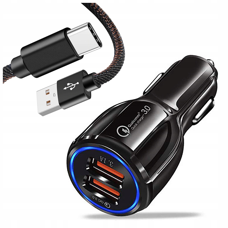

Ładowarka Samochodowa Kabel Usb-c Qc 3.0 Szybka