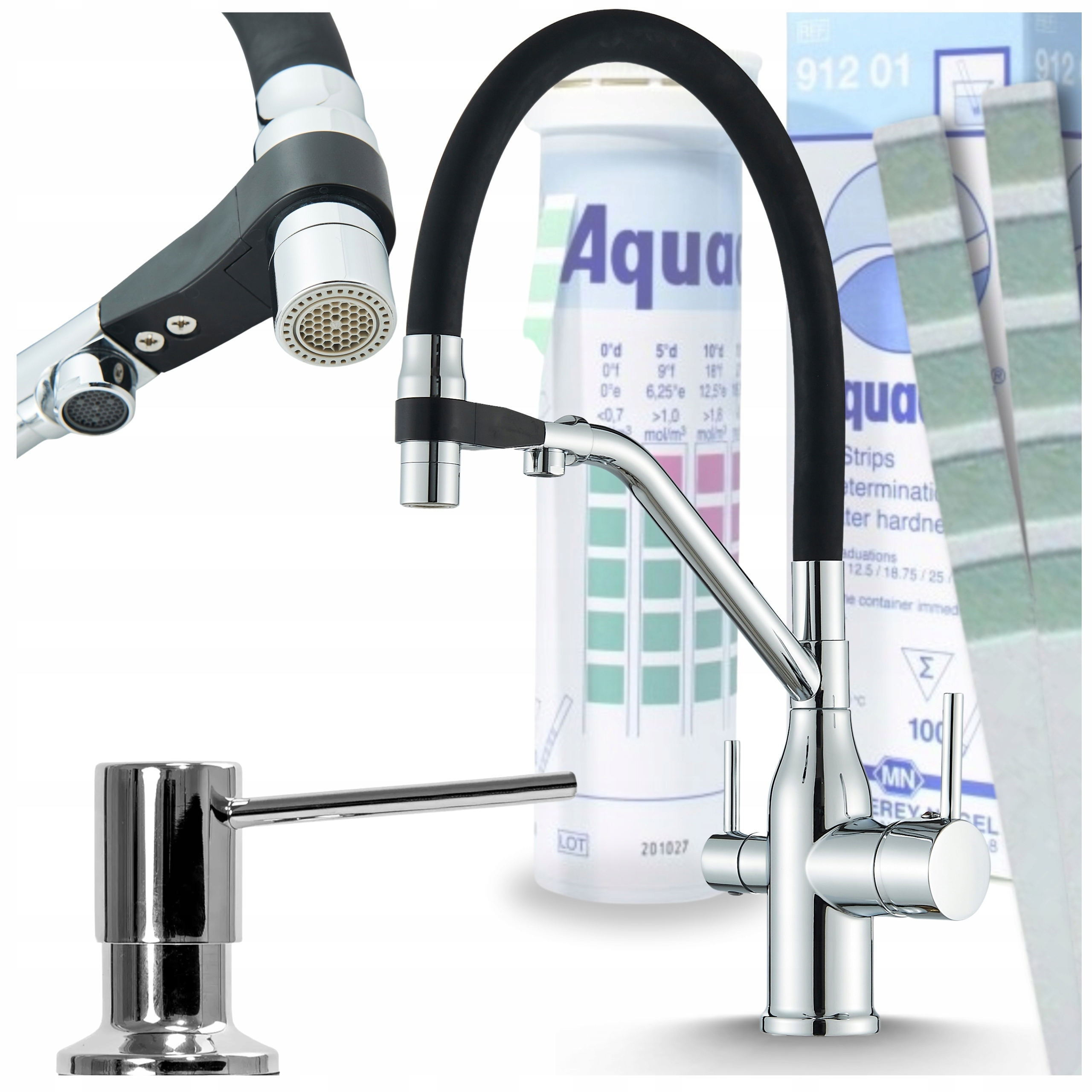 Kuchynská batéria Trojcestná Chróm Stojací kohútik pod kuchynský drez Filtrácia vody