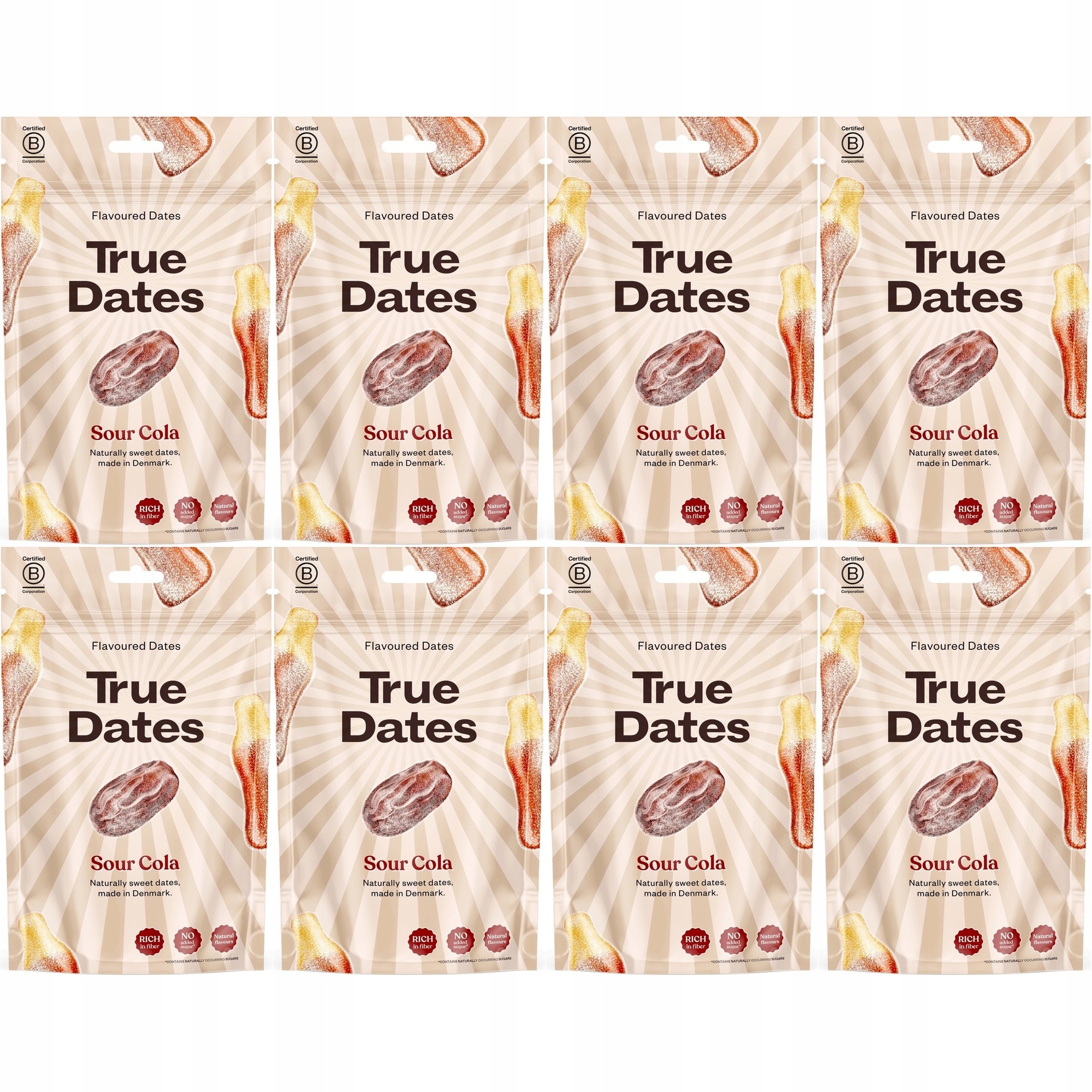 Zestaw daktyli True Dates daktyle o smaku Kwaśnej Coli Sour Cola 100 8 szt.