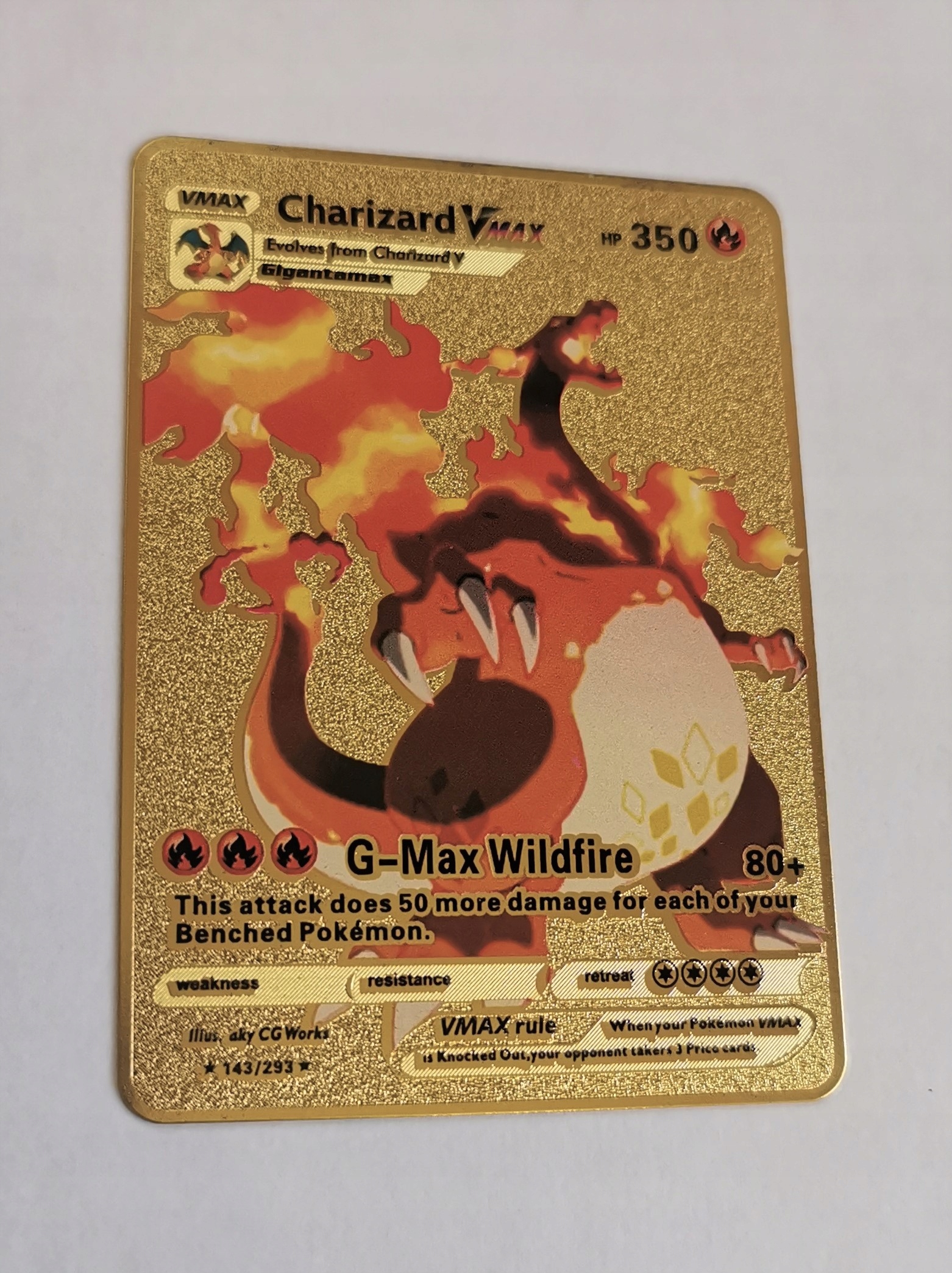 Pokemon Charizard Vmax Gold Złota Karta - 13090589391 - oficjalne