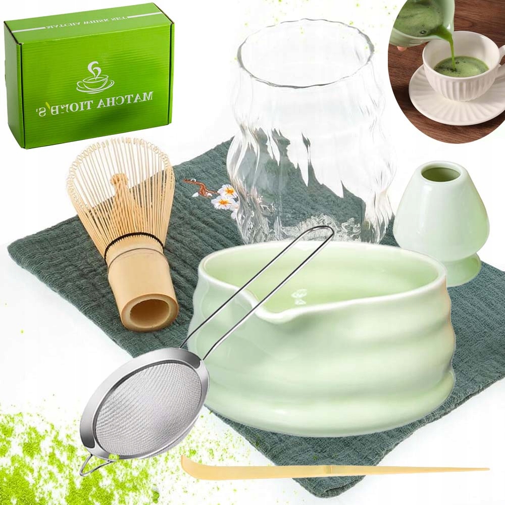 Zestaw Herbata Matcha Matchy Miotelka Bambusowa Ceremonia Herbaty 7 Zestaw