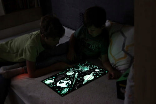 Mudpuppy Puzzle świecące w ciemności Kosmos 100 el Materiał karton