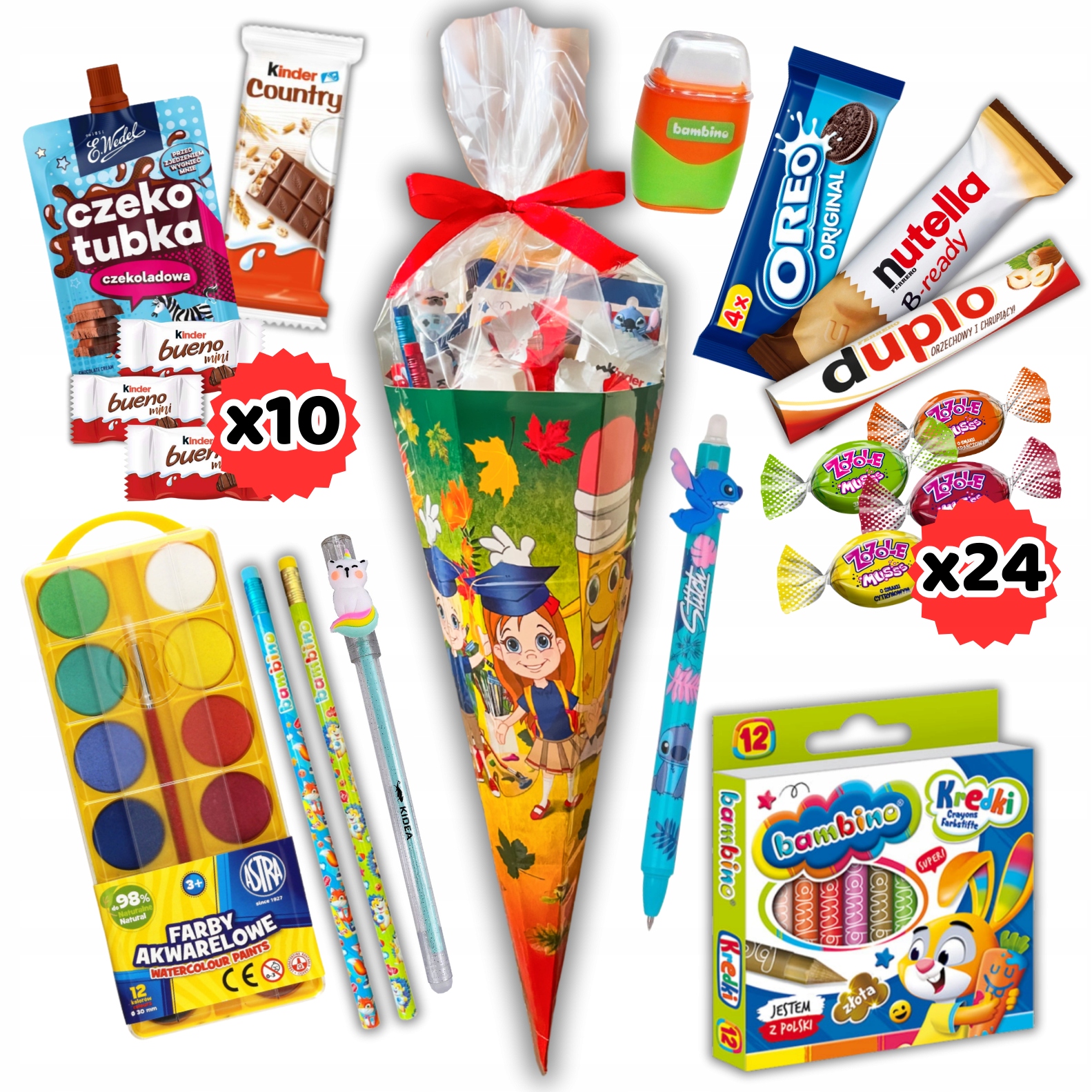 na Rozpoczęcie Roku Szkolnego Zakończenie Róg obfitości słodycze