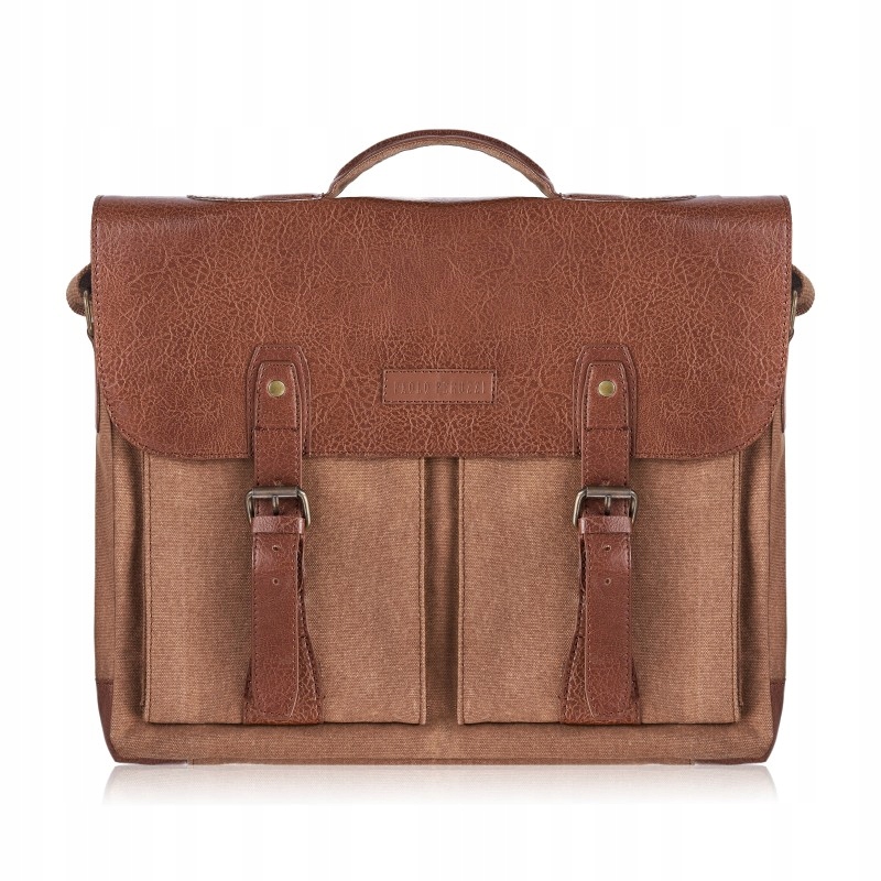 Hnědá pánská taška přes rameno z veganské kůže Paolo Peruzzi