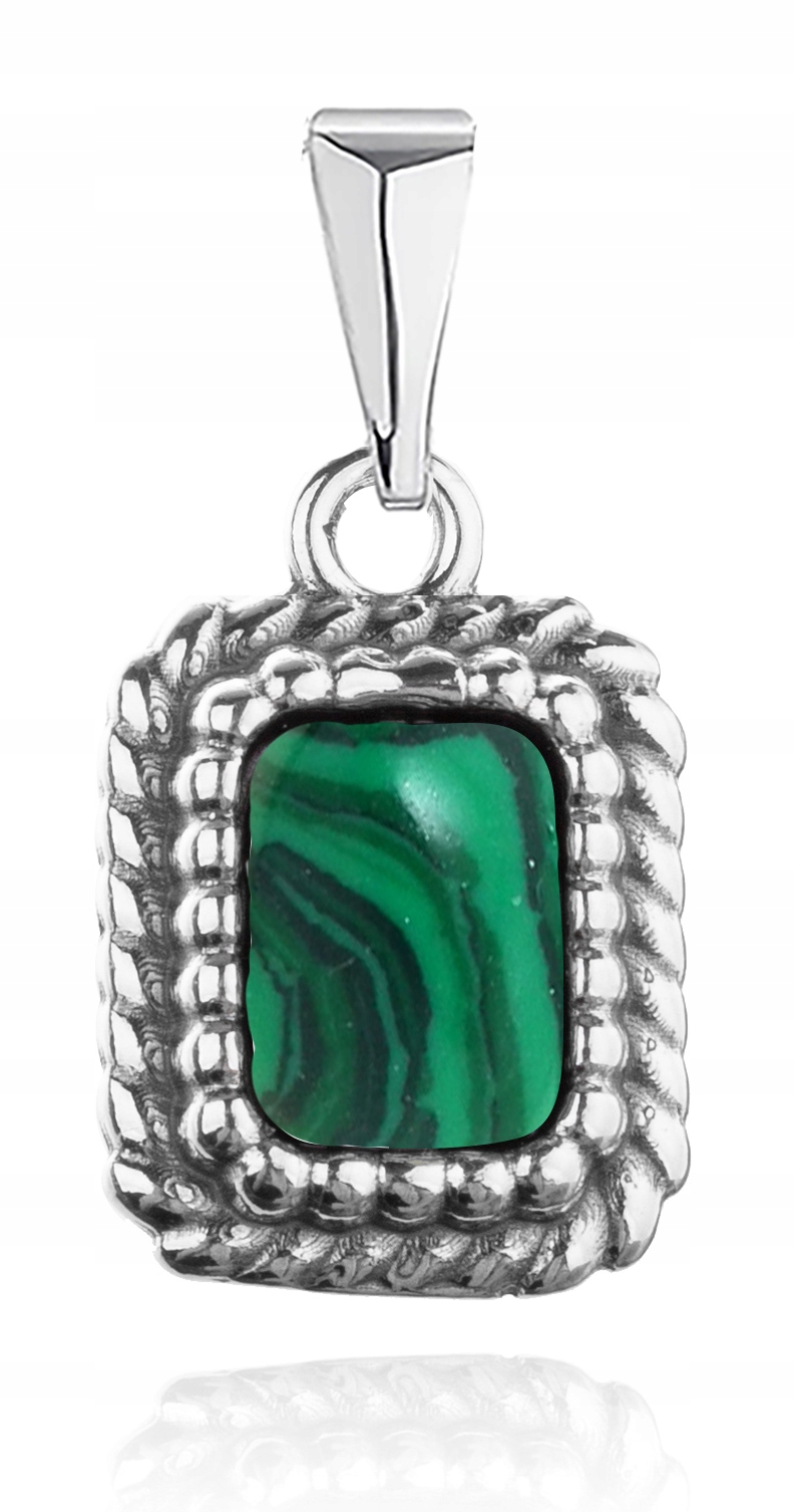 

Srebrny Wisiorek Z Malachitem W Stylu Vintage 925