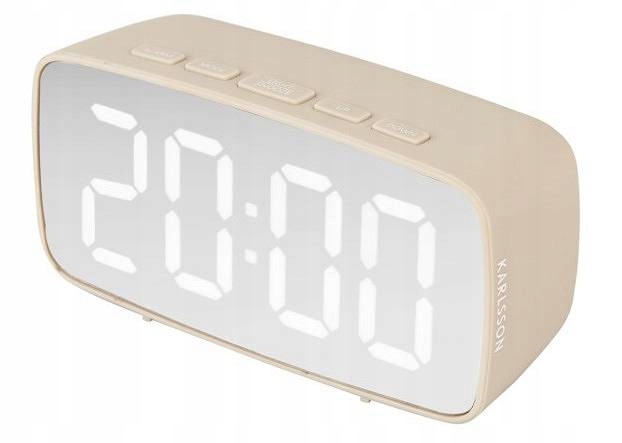 

Budzik stołowy owalny Mirror Led szary