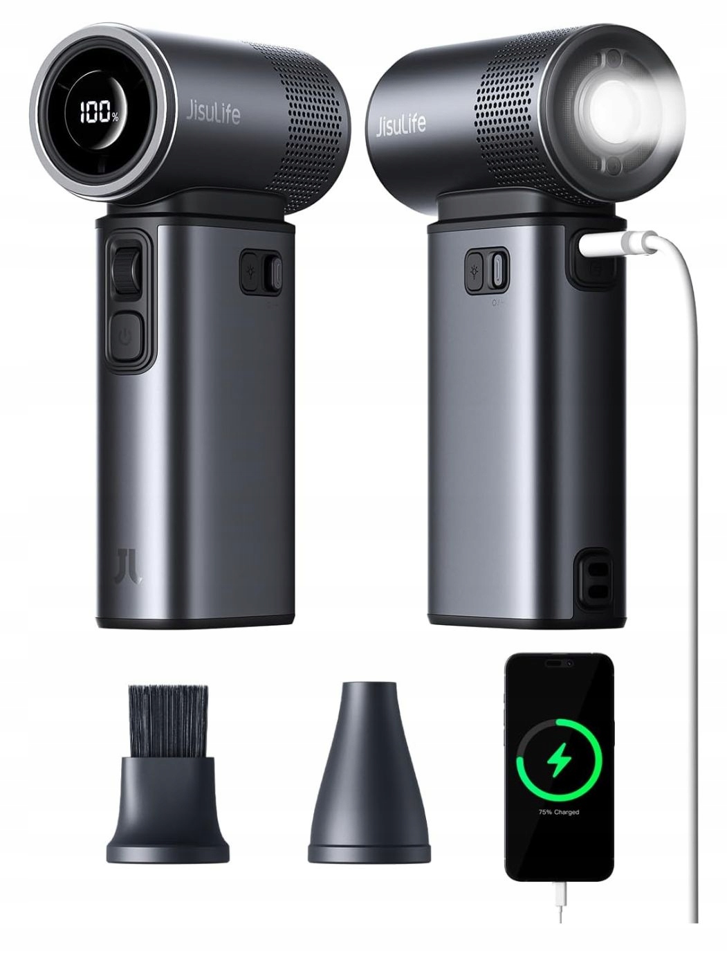 Ruční cestovní ventilátor 5v1 s powerbankou a Led svítilnou 9000 mAh Větrník