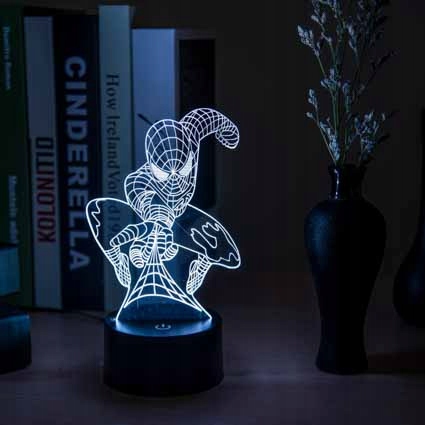 LAMPKA NOCNA 3D LED USB SPIDERMAN FILM LAMPA 16 KOLORÓW + PLOT Kod producenta AudioLIDER