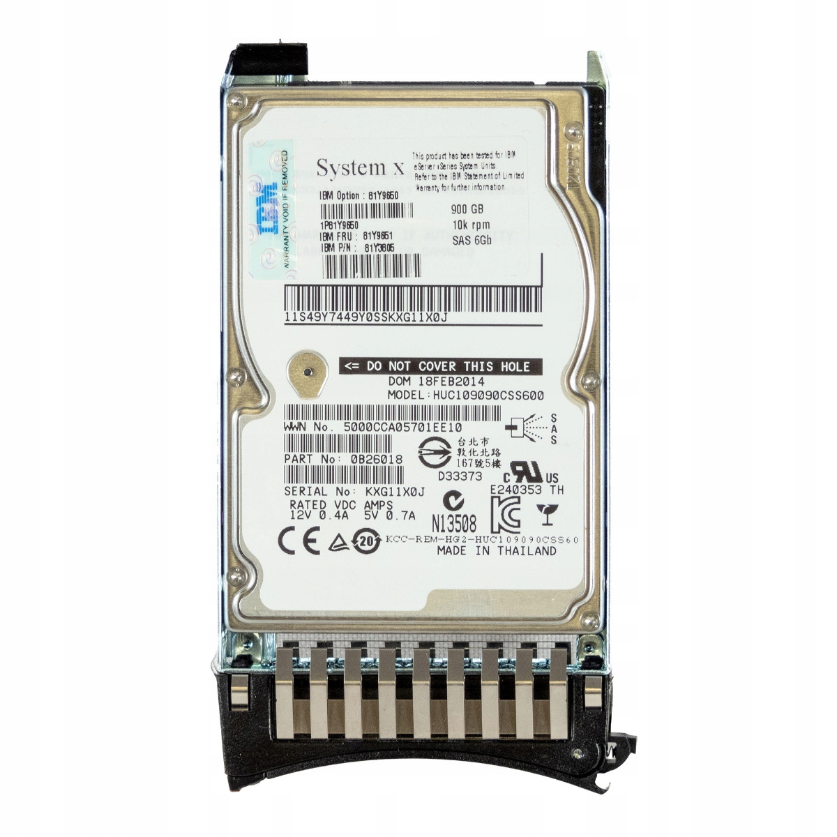 Ibm 81Y9651 81Y3805 900GB 10K 64MB SAS-2 2.5'' HUC109090CSS600