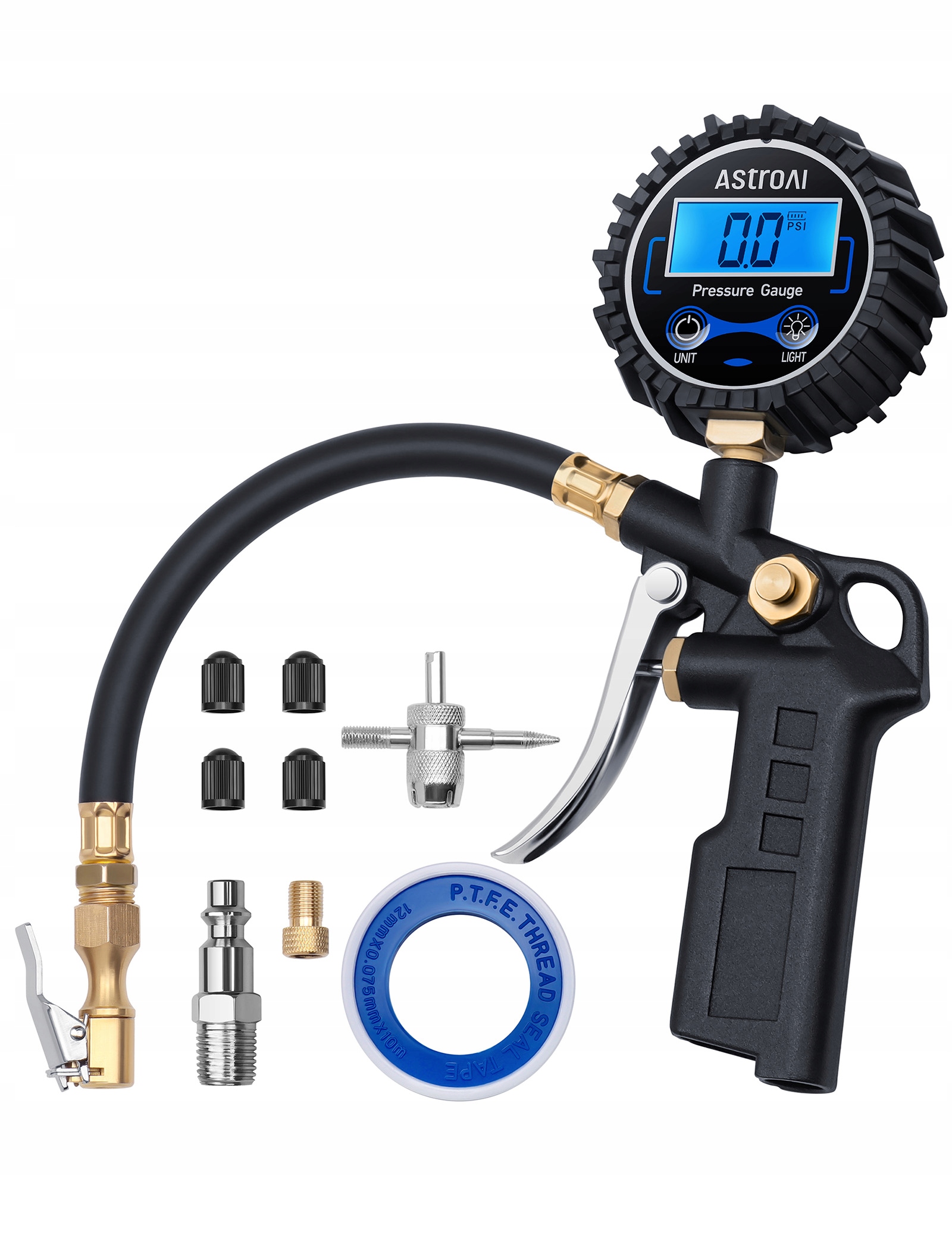 Miernik ciśnienia w oponach z inflatorem 250 Psi cyfrowy ręczny AstroAI