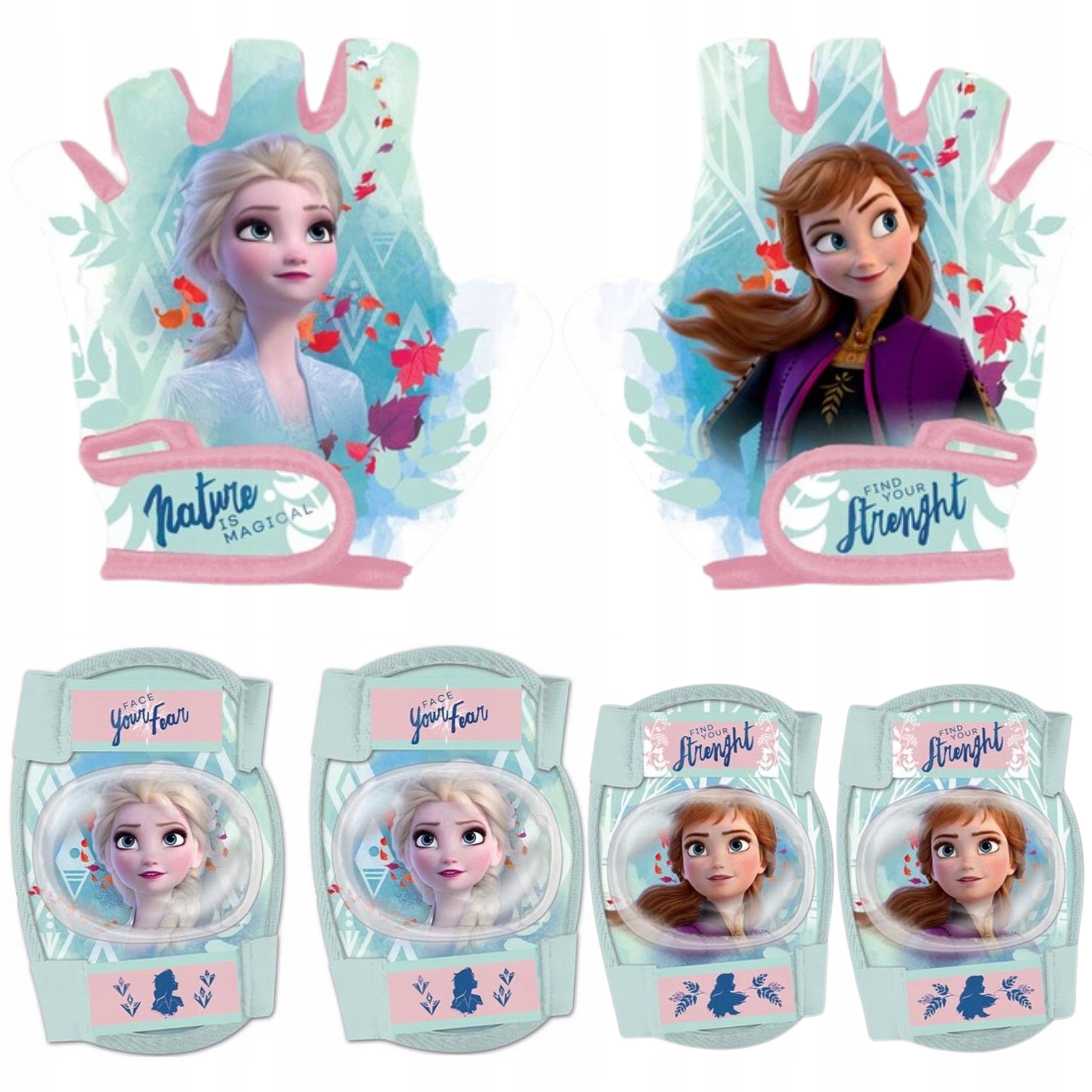 Zestaw Frozen Ochraniacze Rower Deskę Na Łokcie i Kolana Rękawiczki