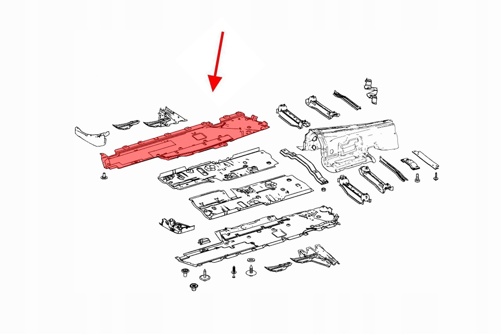 OSŁONA PODWOZIA PRAWA MERCEDES S-CLASS W222 LONG Numer katalogowy części A2226801407