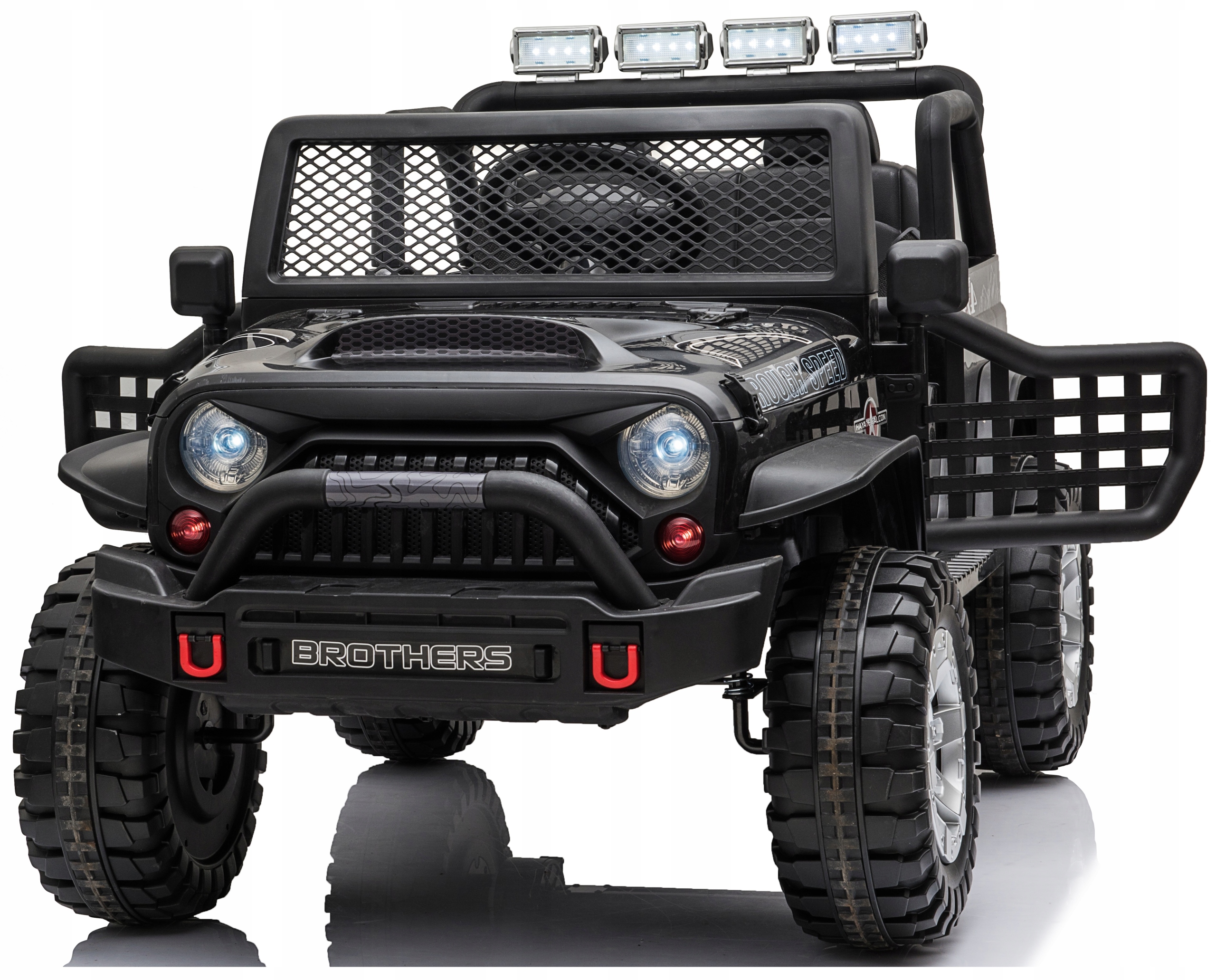 Jeep elektrinis Automobilismobilis vaikams eko odos sėdynė minkšti EVA ratai nuotolinio valdymo pultas 4x Silnik 12 V 10 Ah 4X4 elektrinis automobilis vaikams