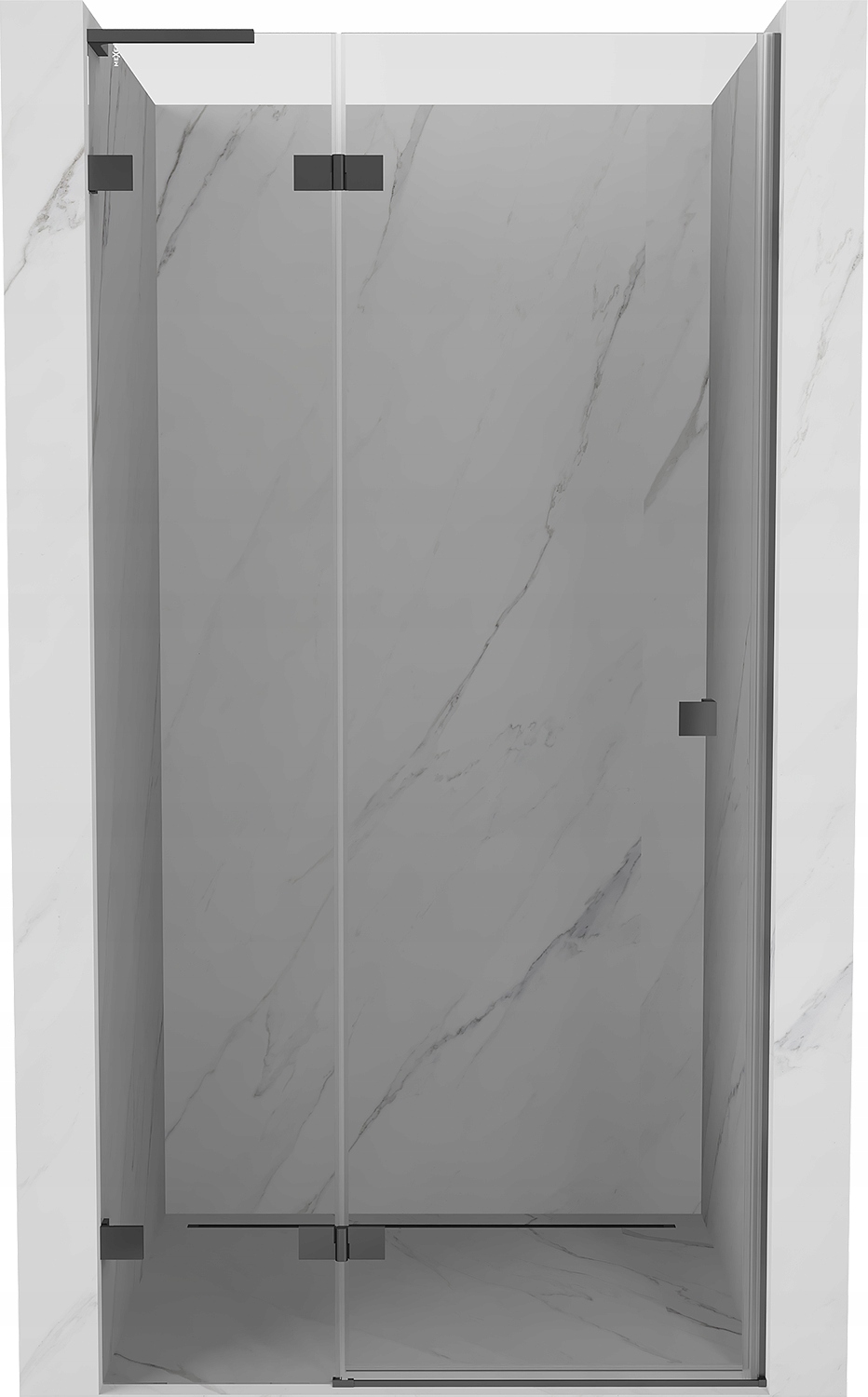 Mexen Lunar L Drzwi Prysznicowe Uchylne Lewe 105 CM Transparent Gun Metal