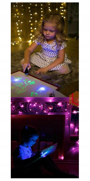 DUŻA TABLICA MALOWANIE ŚWIATŁO LED TABLET ZNIKOPIS Materiał plastik inny