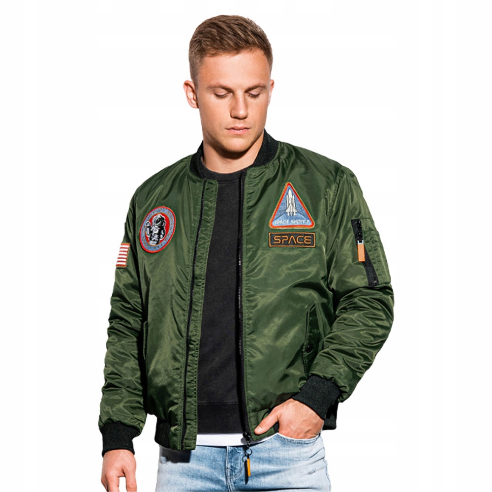 

Kurtka męska jesienna bomberka C351 oliwkowa M