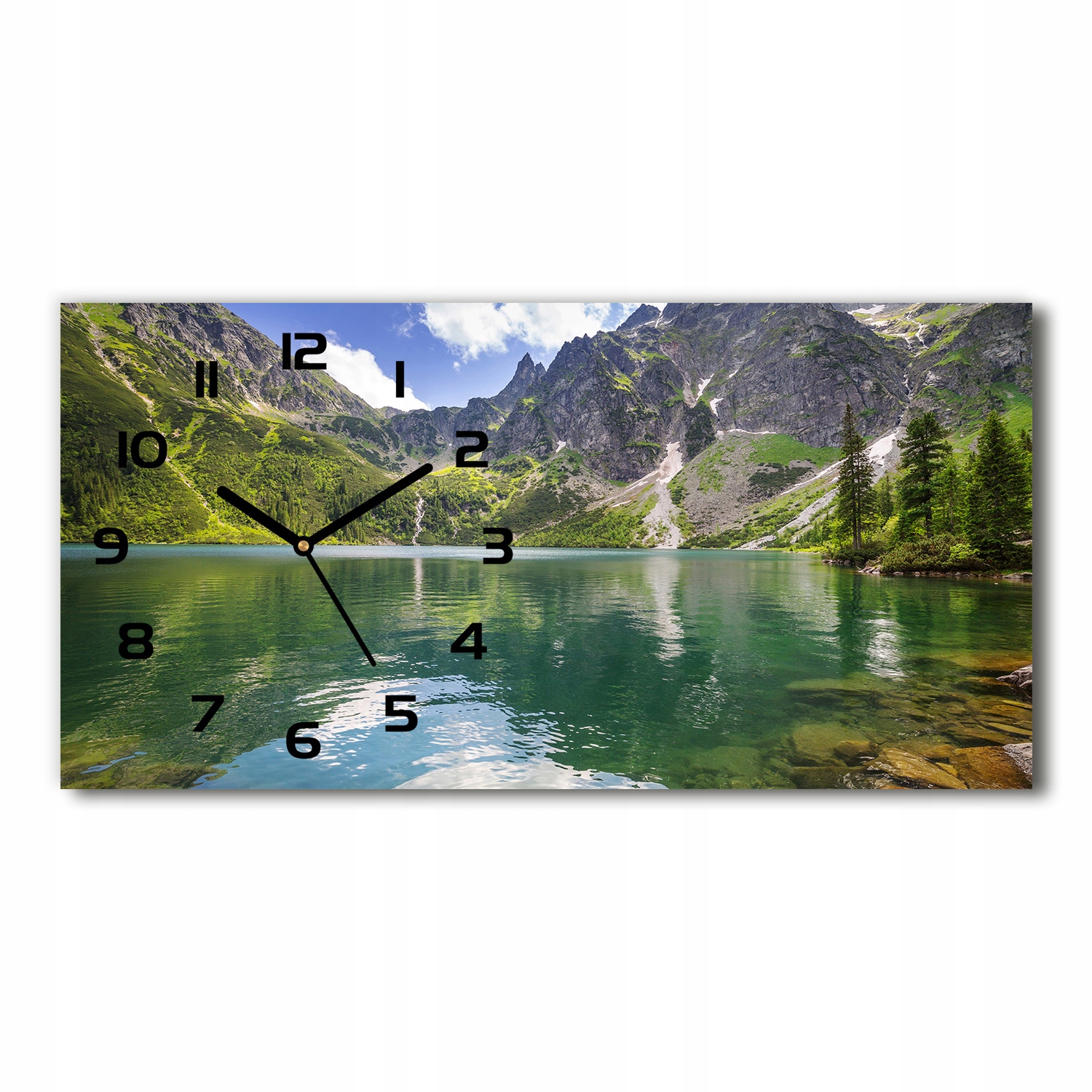 

Zegar ścienny szklany Morskie oko Tatry 60x30 cm