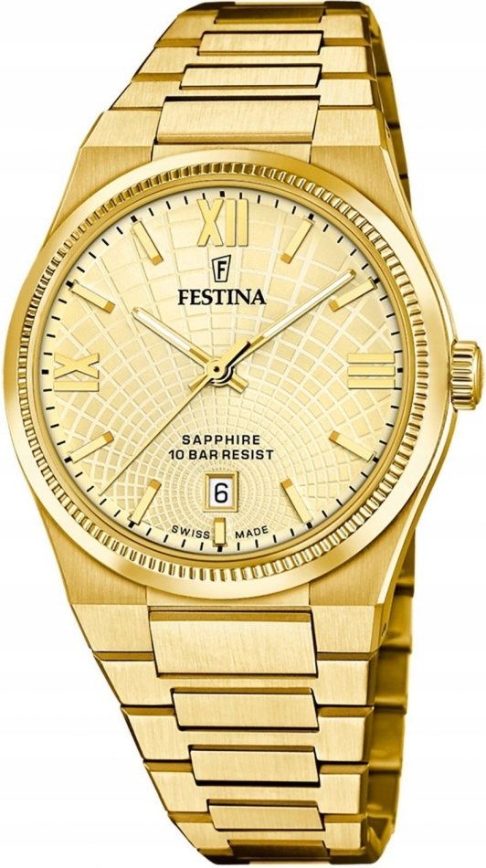 Pánské hodinky Festina 20057/2 zlaté klasické na plavání