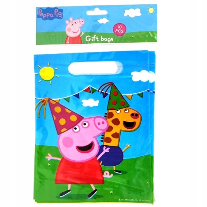 Torebki foliowe Świnka Peppa 10 szt. torebka na prezent torebki na cukierki