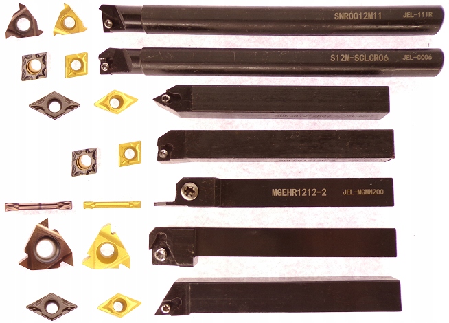 ZESTAW NOŻY TOKARSKICH 7SZT 12MM 12x12 + 14 PŁYTEK NÓŻ TOKARSKI SKŁADANY Marka SH