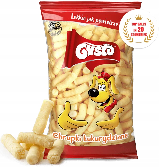 Levně Gusto Kukuřičné křupky lehce solené přírodní Svačinka 85 g 26 Ks.