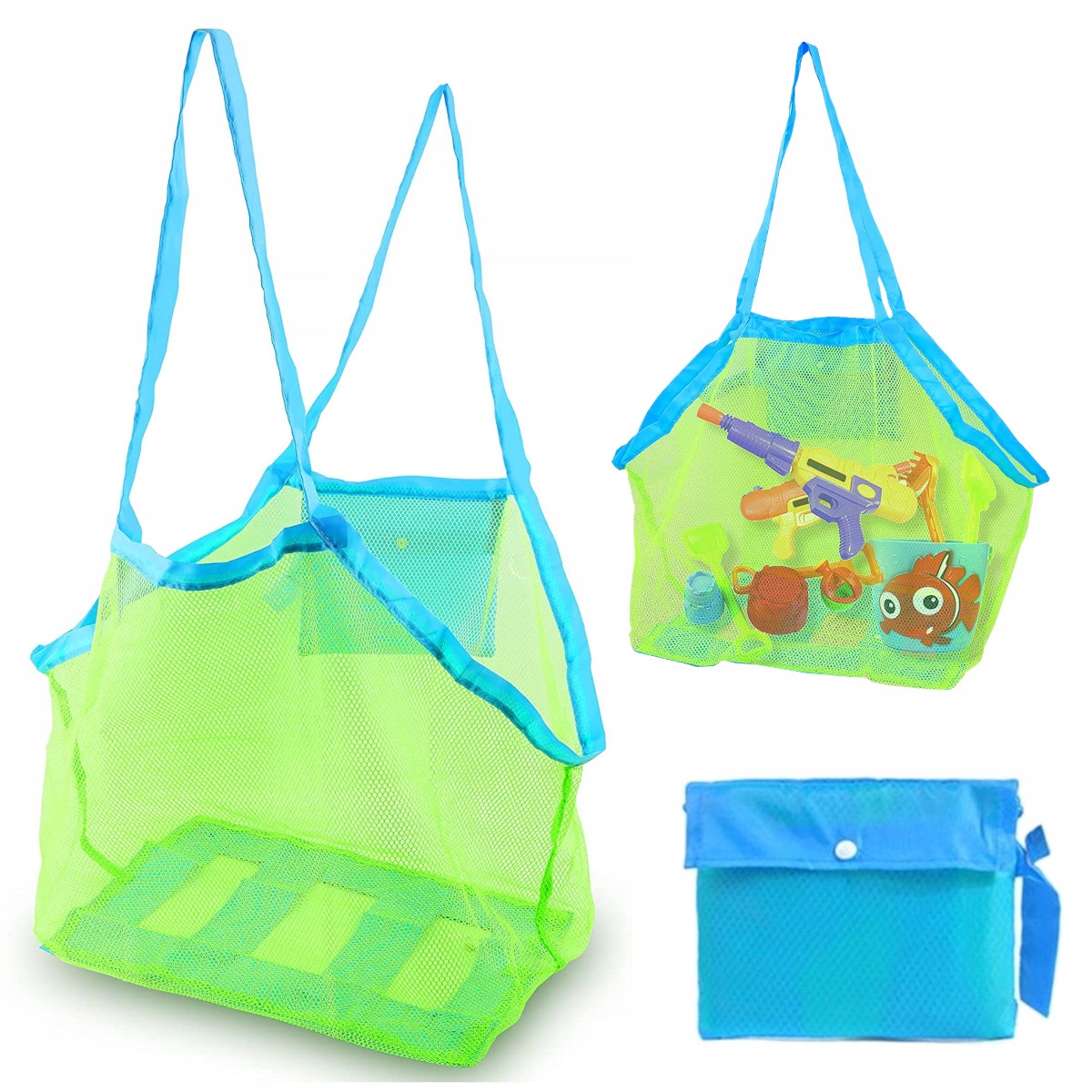 TORBA PLAŻOWA BARDZO DUŻA XXL SIATKA NA ZABAWKI