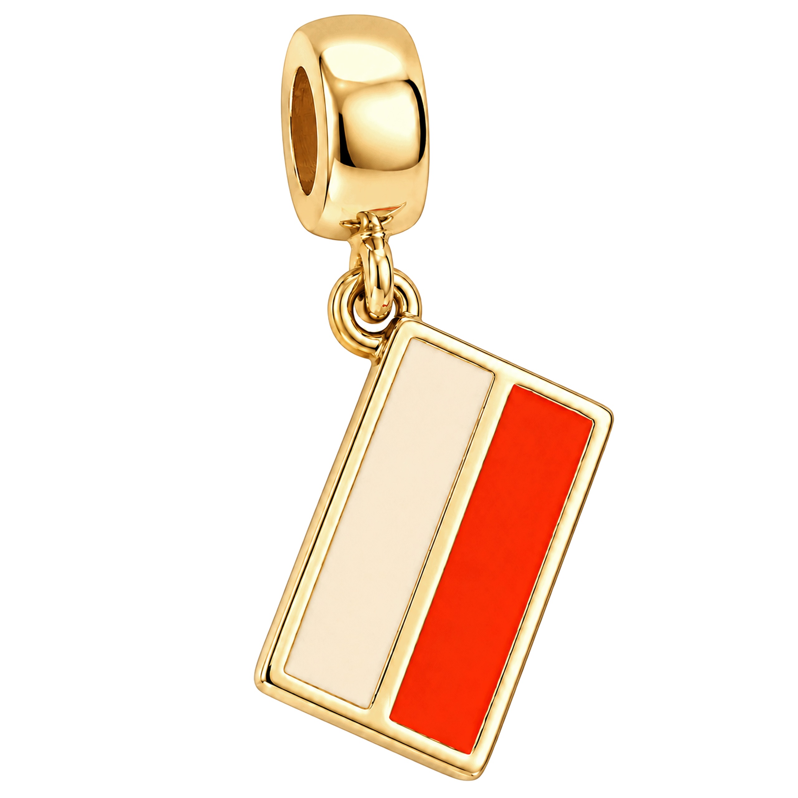 Charms Zlatá závěsná obálka List Stará vlajka Polský Polsko Stříbro 925
