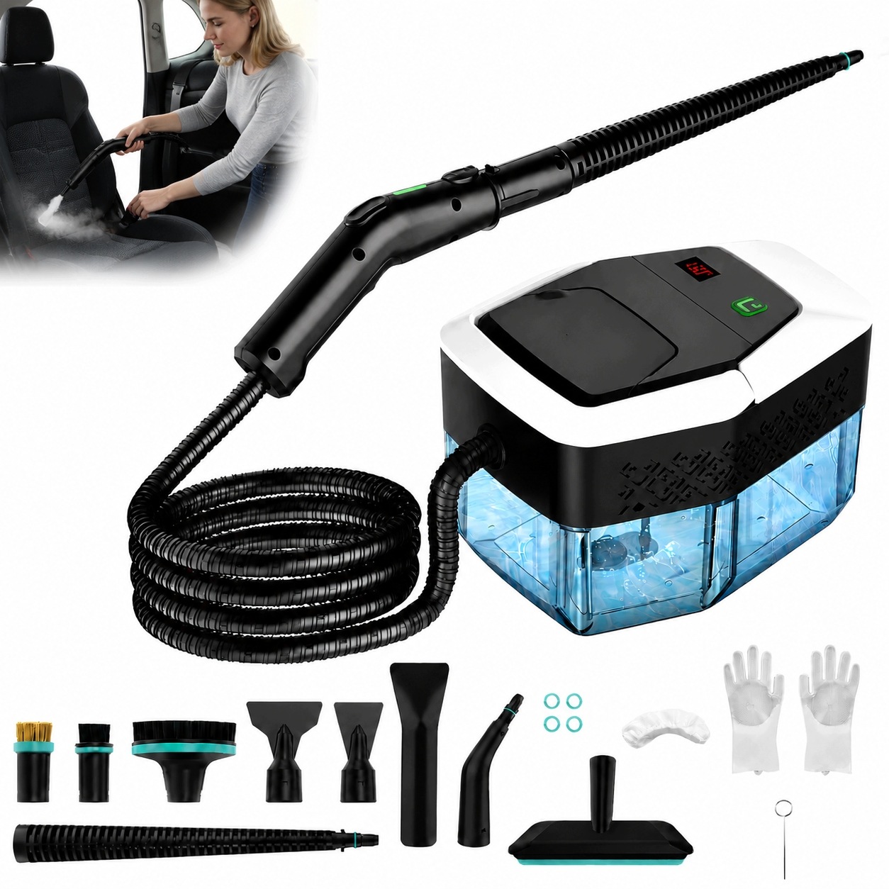 Parownica do fug, płytek i tapicerki 2500W, duży zbiornik 1,8L 16w1