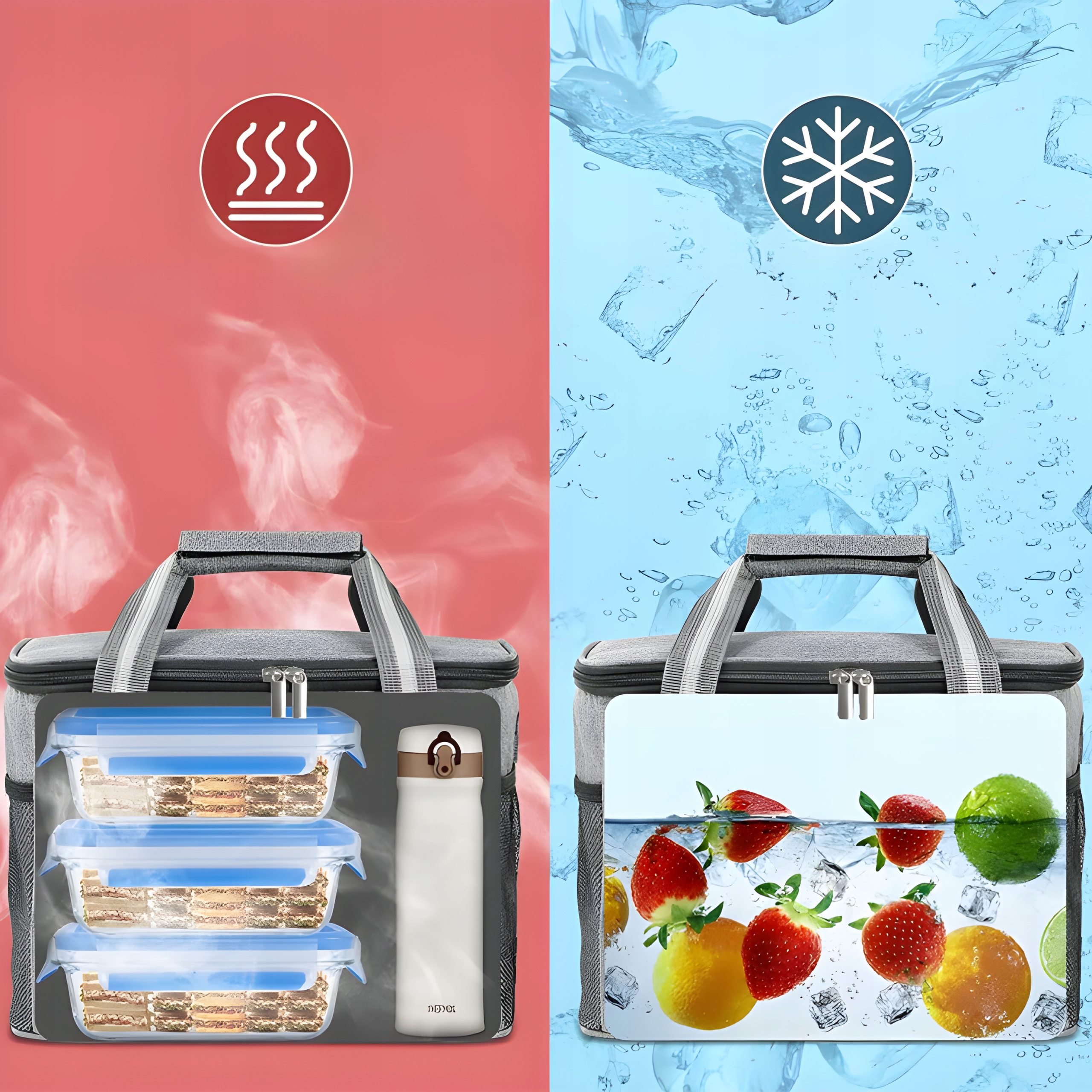 TORBA TERMICZNA PLAŻOWA PIKNIKOWA DUŻA LODÓWKA NA JEDZENIE NAPOJE LUNCH BOX Stan opakowania oryginalne