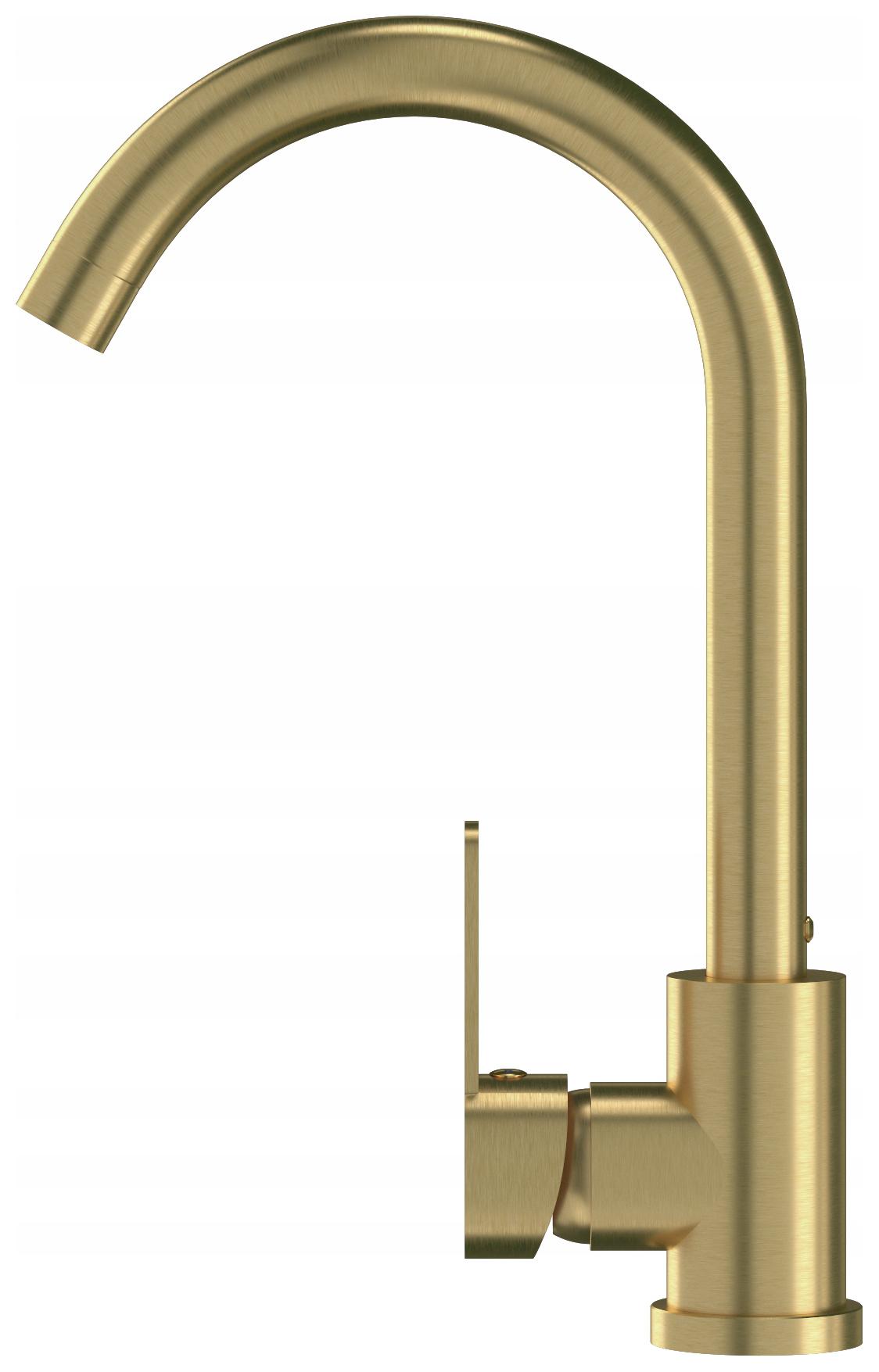 Kuchyňská Baterie vodovodní kohoutek do kuchyně Stojící hubice kartáčované Zlatá Prestige