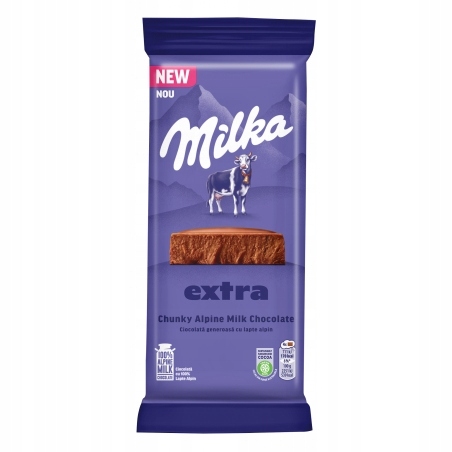 Levně 4x Milka Extra Chunky Mléčná Čokoláda Krémová z alpského mléka 190 g