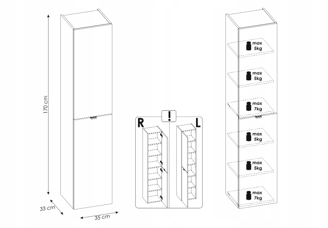 Wysoki słupek łazienkowy CAPRI OAK 800 DĄB ZŁOTY Marka Comad