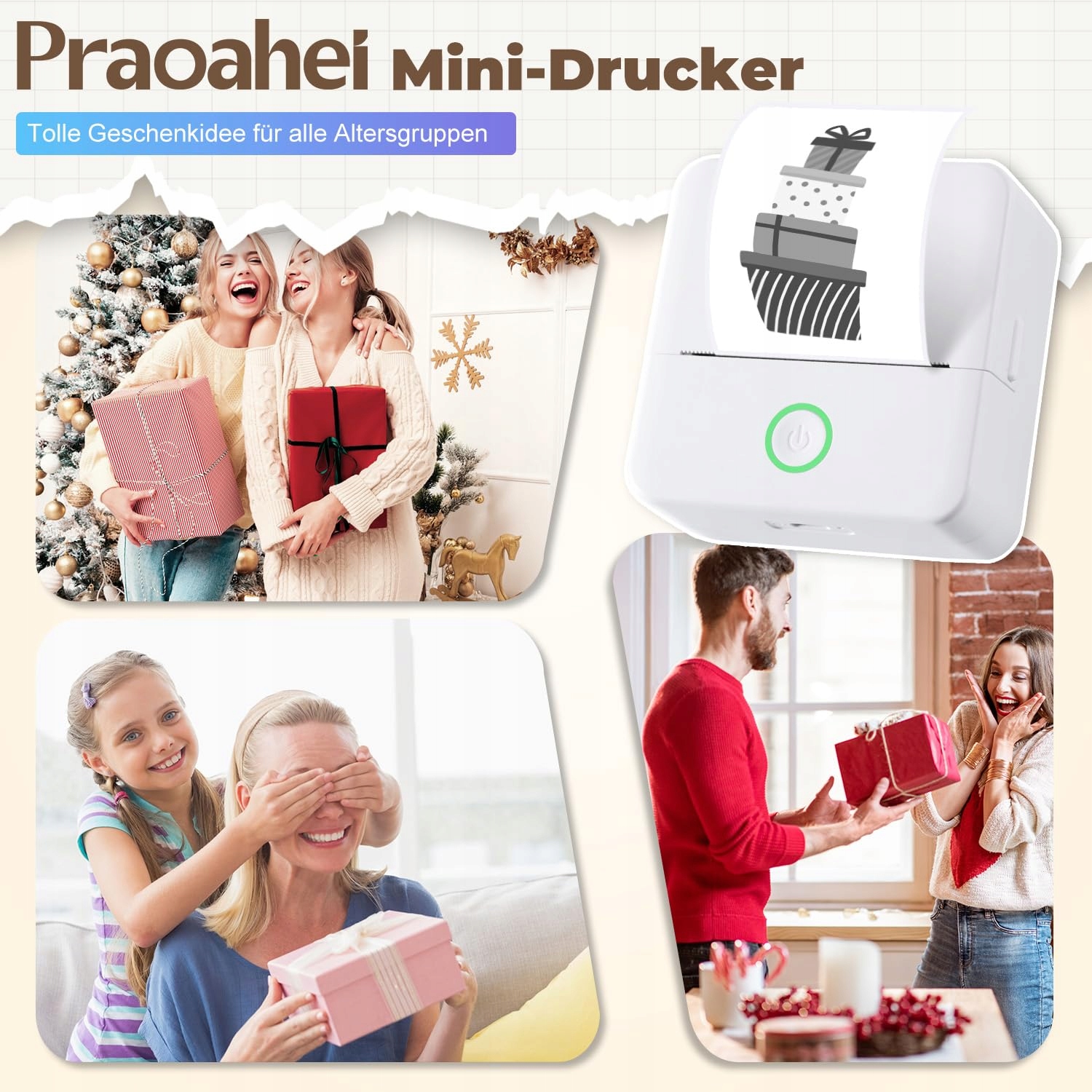 PRAOAHEI Mini Drukarka Termiczna Bluetooth Do Zdjęć i Notatek — miniatura 9