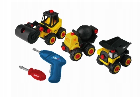 Zestaw zabawkowy - trzy pojazdy z wkrętakiem DEDRA M315.010 PREZENT ZABAWKA