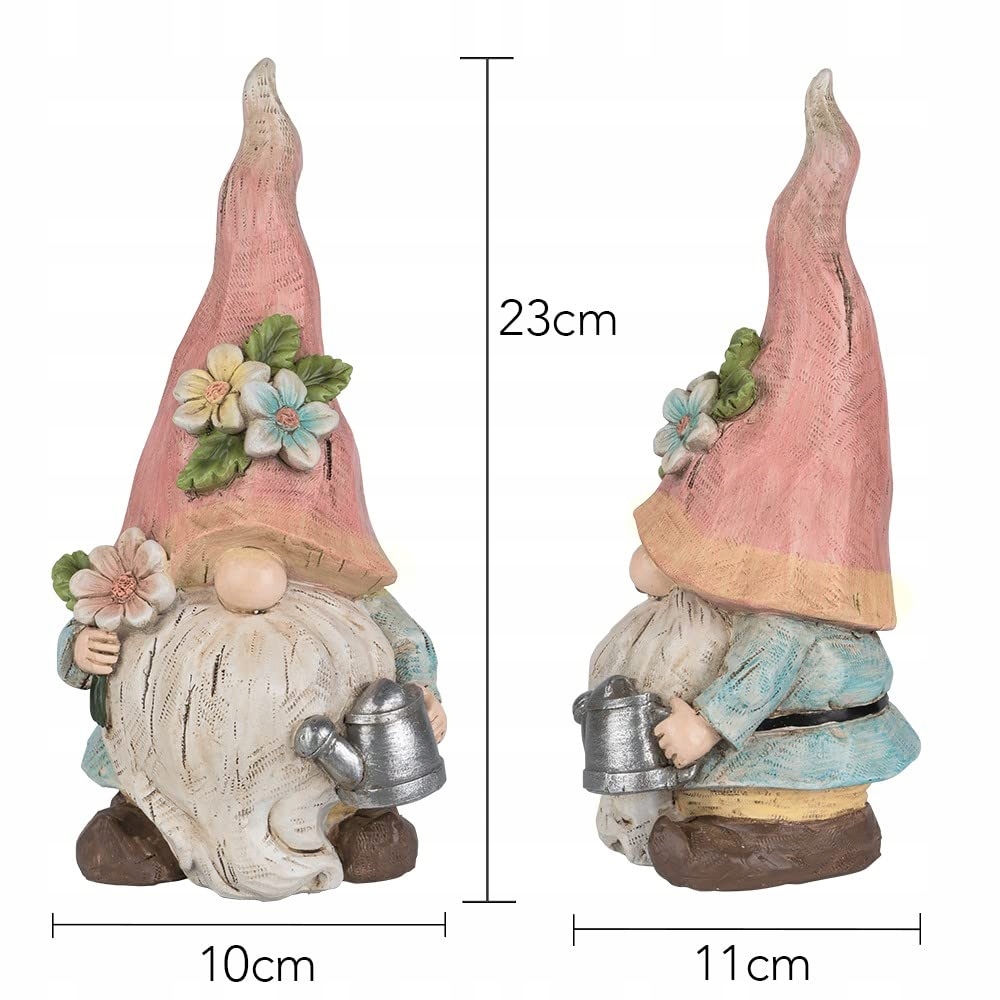 Zahradní figurky Wichtel Pár s konvičkou a ptačím domečkem Dekorace 23 cm