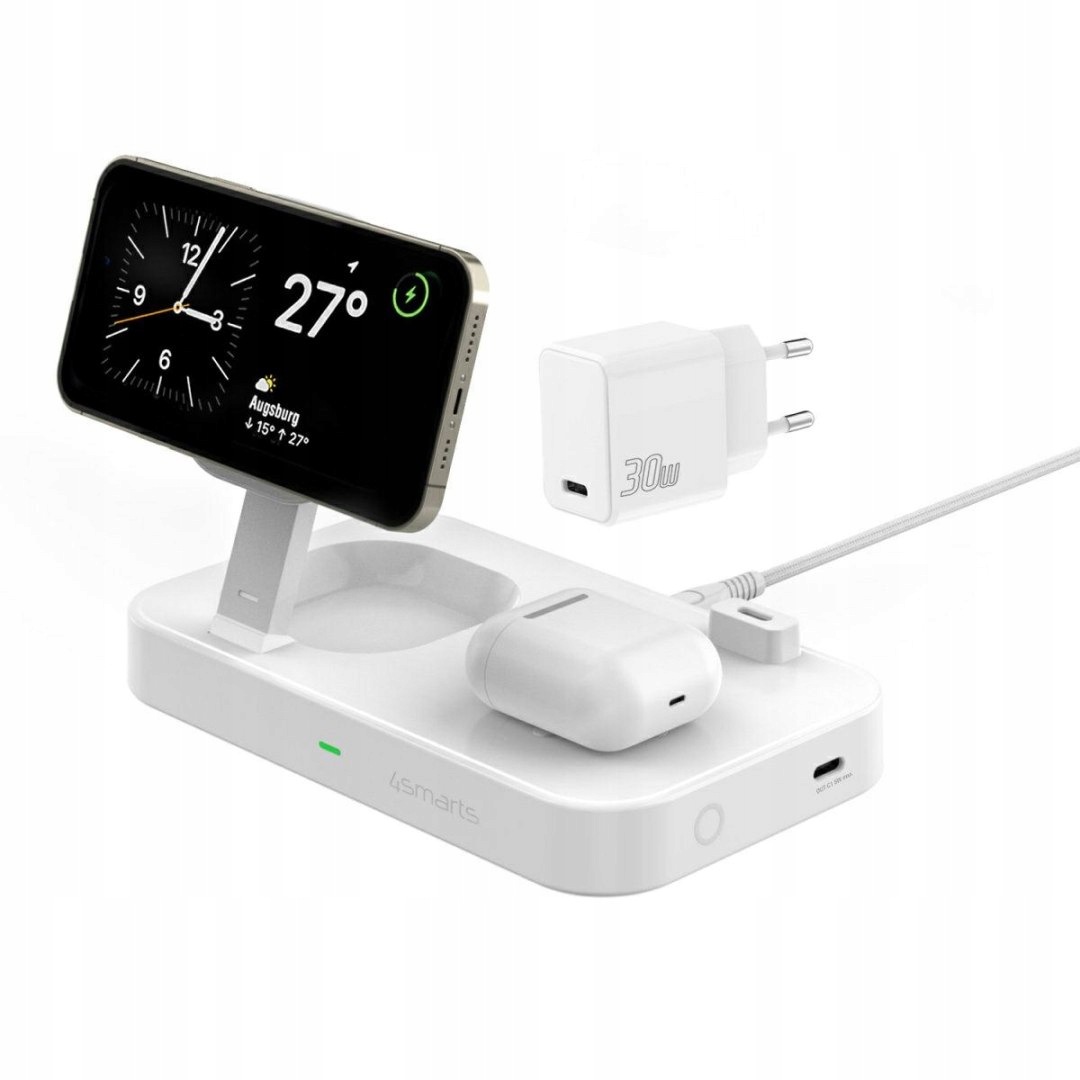 4smarts Ład. indukcyjna QI2 Trident 2w1 Usb-c ładowarka sieciowa 30W bi
