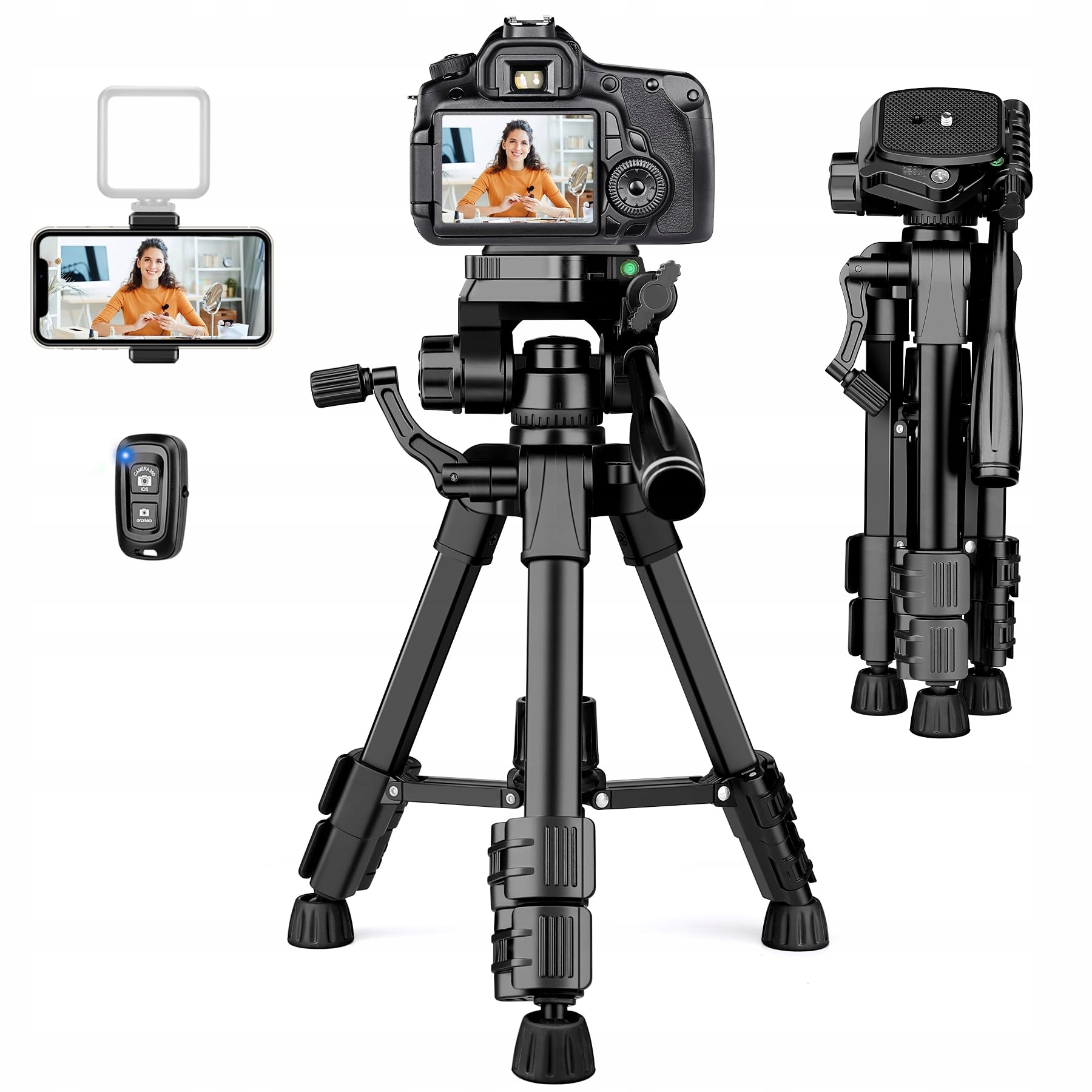 JOILCAN Mini Statyw 63.5cm Aluminiowy Do Aparatów DSLR i Smartfonów