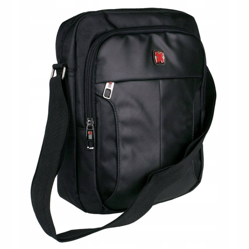 DERNIER WYGODNA TORBA NA RAMIĘ CZARNA TYPU RAPORTÓWKA NA CO DZIEŃ Kolor czarny