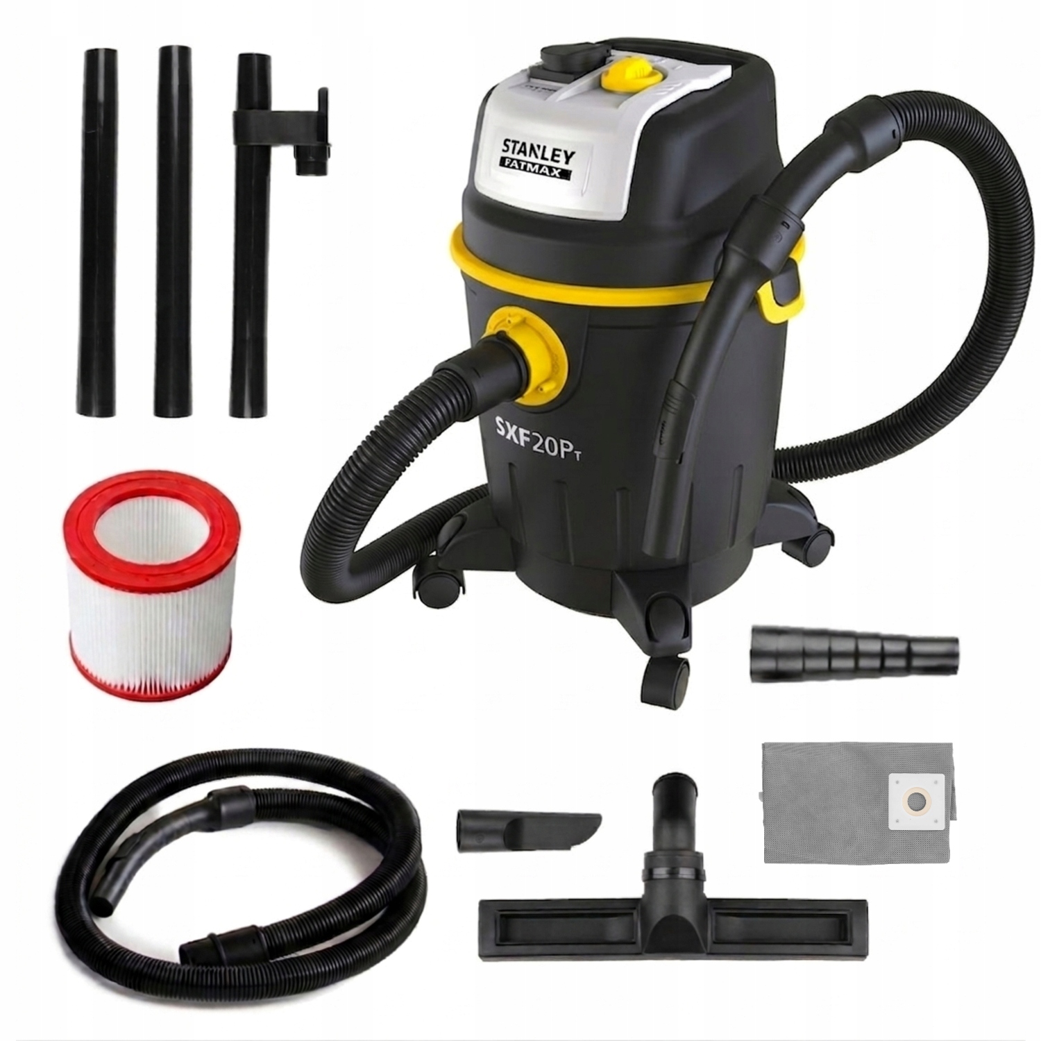 Stanley Odkurzacz Przemysłowy Warsztatowy Mokro Sucho 20L Z Gniazdem 1800W