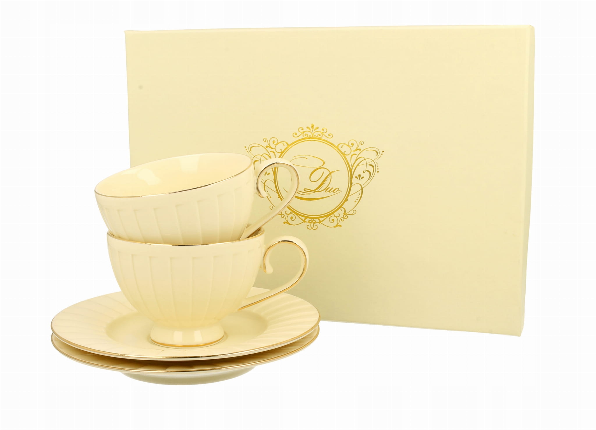 

Filiżanki ze spodkami 220 ml komplet 2 szt Nina